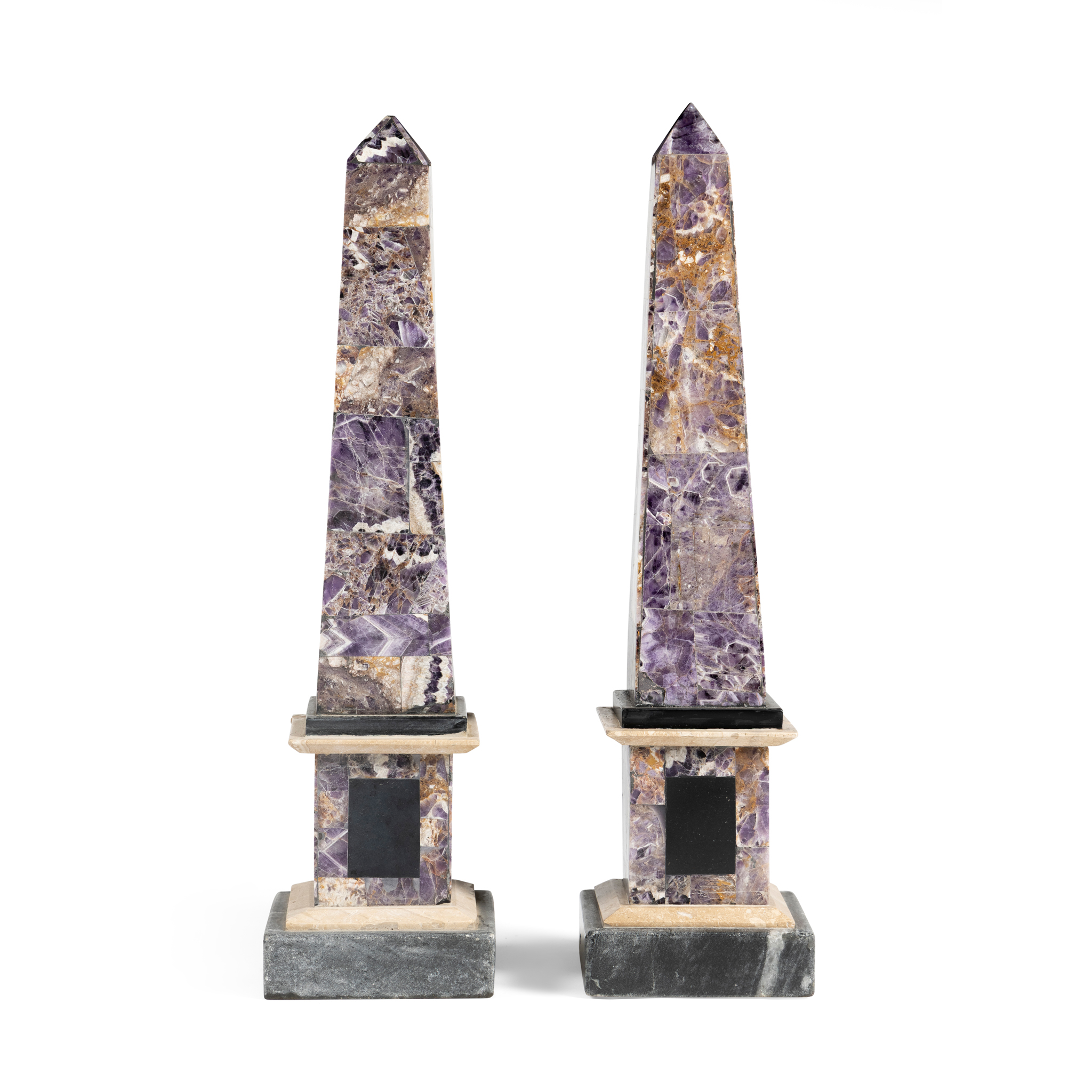 A LARGE PAIR FLORSPAR OBELISKS