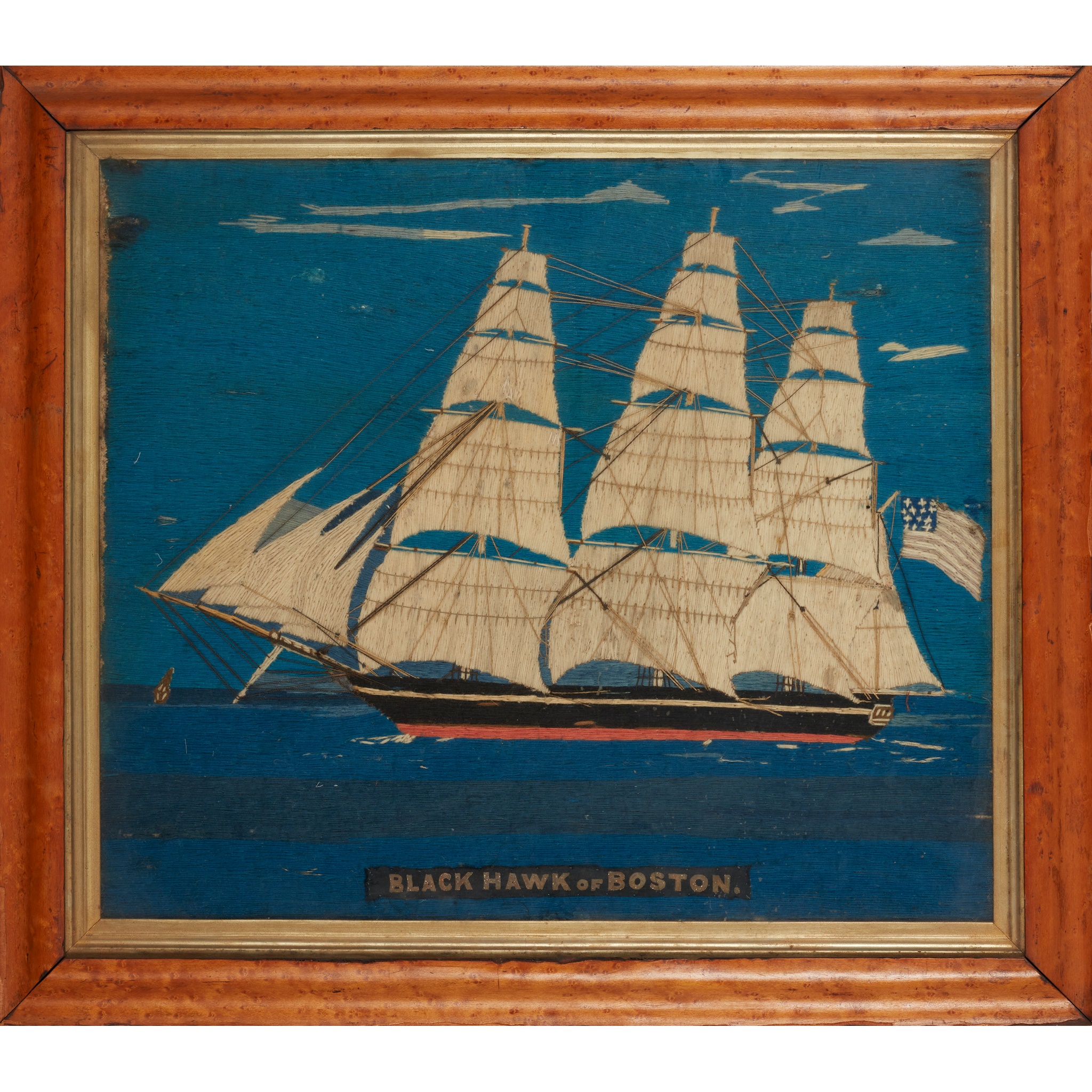 EARLY VICTORIAN SAILOR WOOLWORK 'WOOLIE' PICTURE