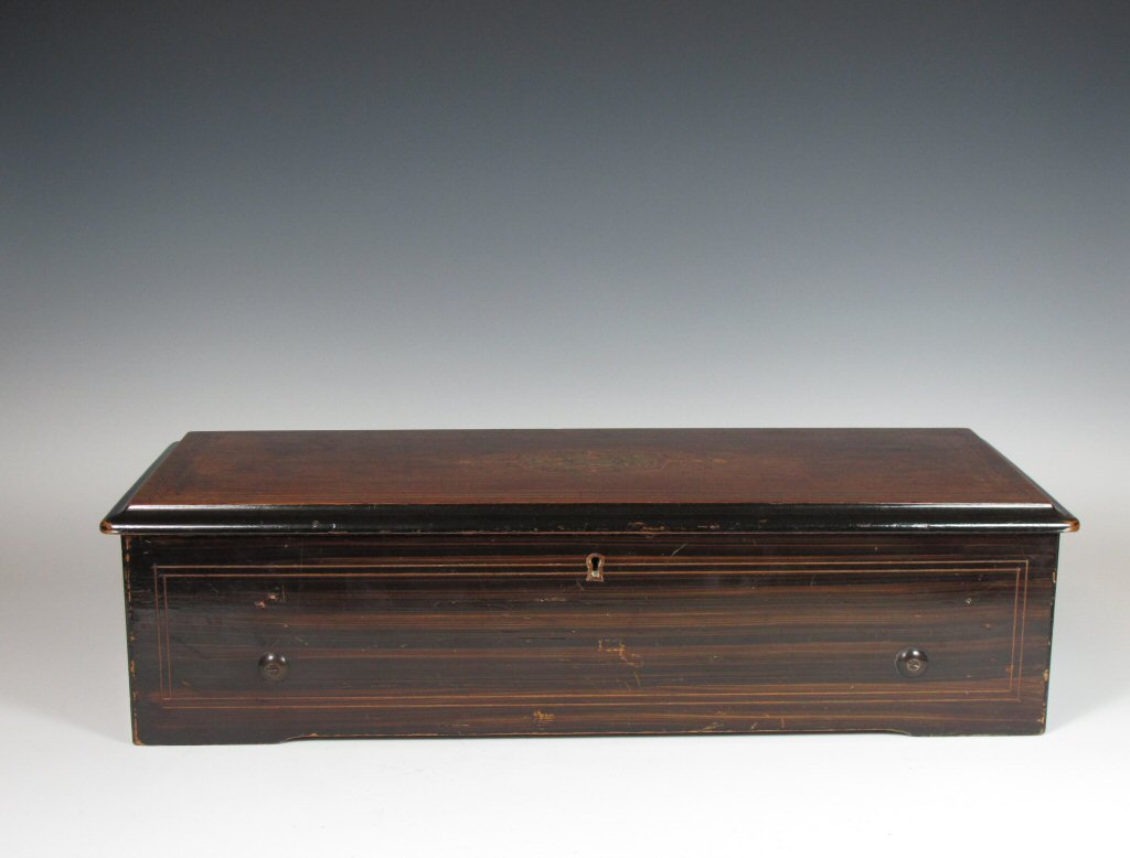 A Victorian mahogany music box