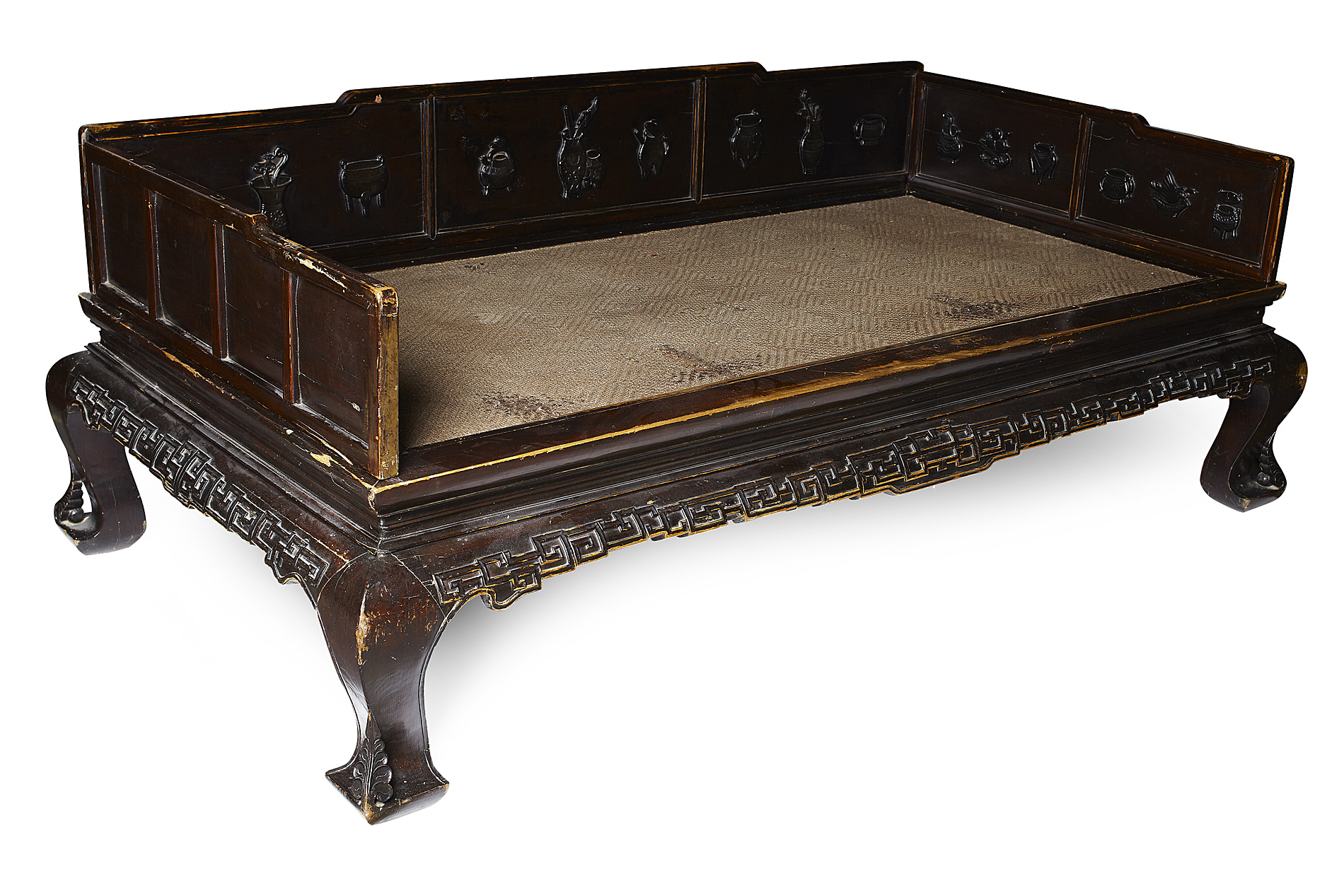 LARGE CHINESE CARVED OPIUM BED