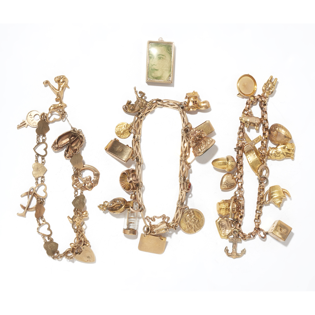 Three charm bracelets