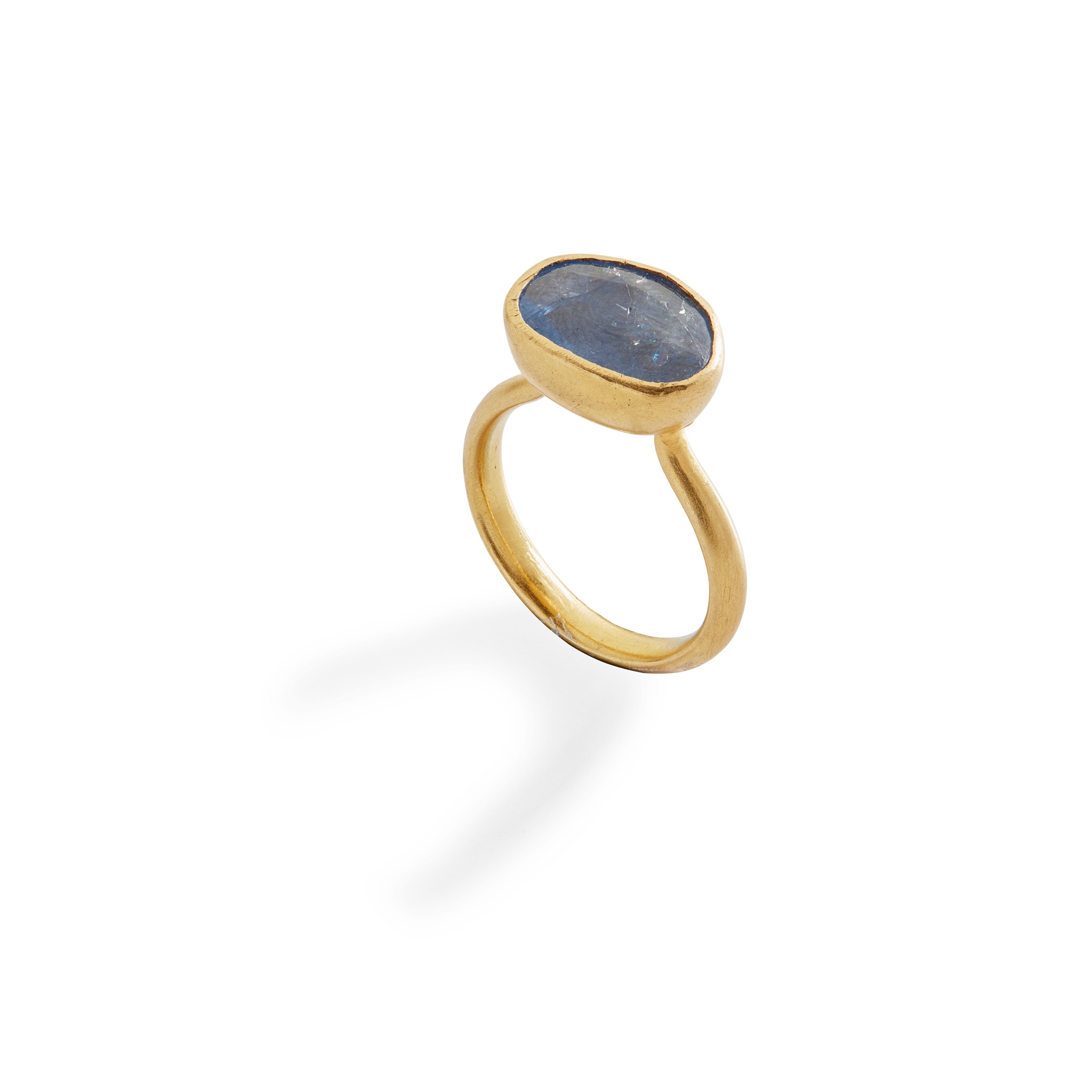 A sapphire single-stone ring