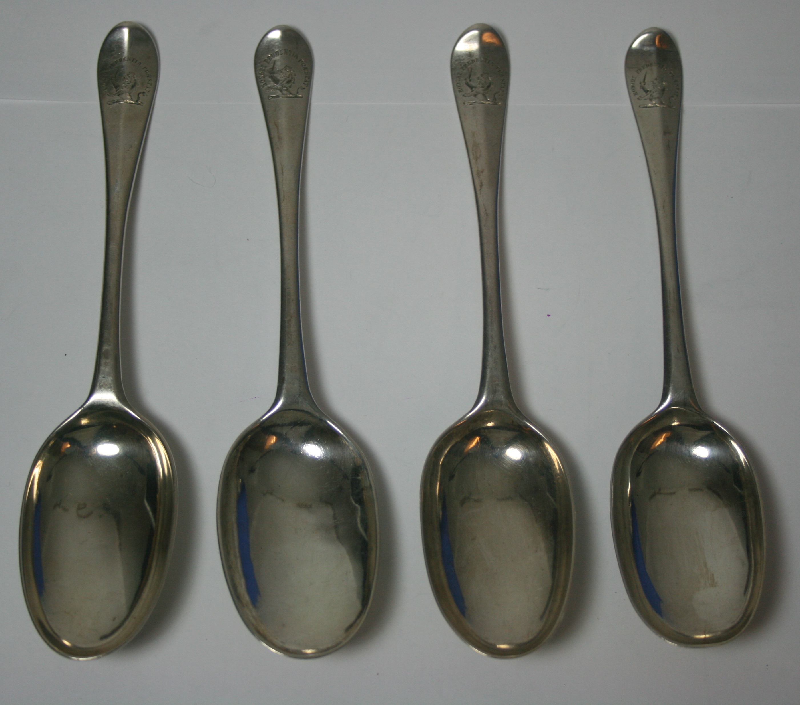 A set of four George I tablespoons