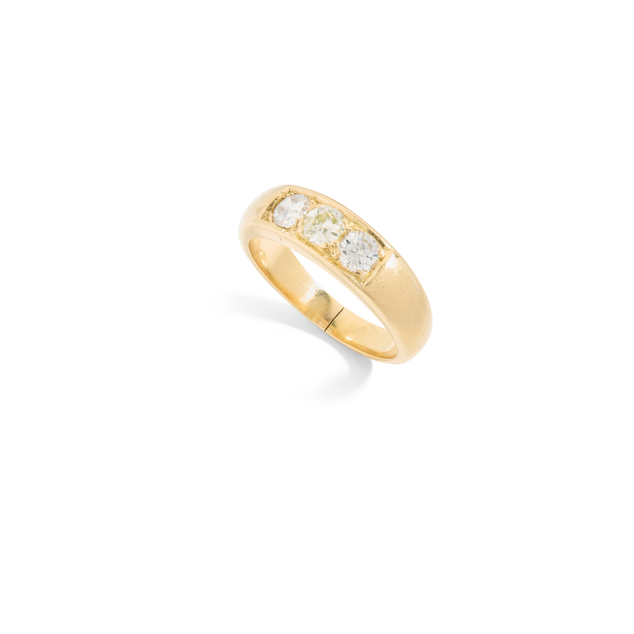 A diamond three-stone ring