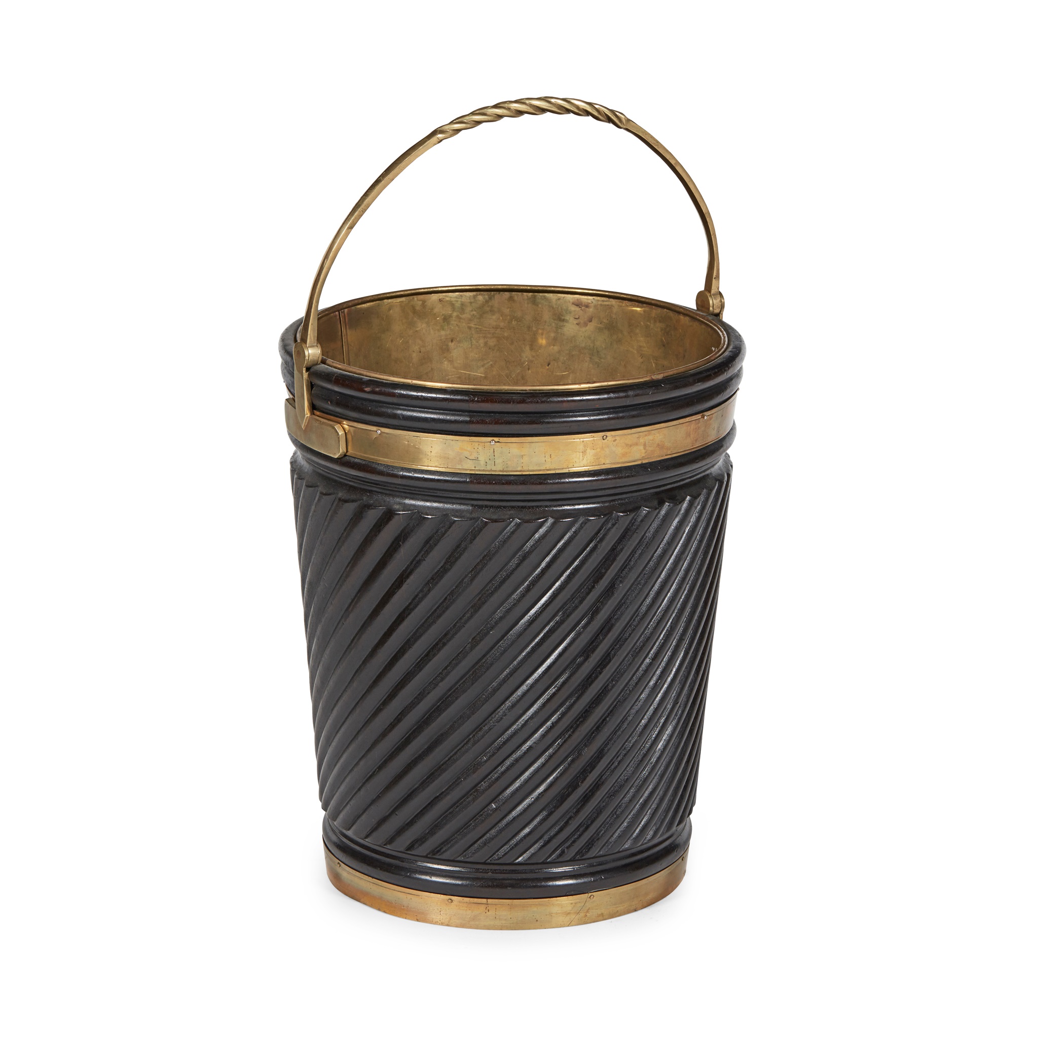 GEORGIAN STYLE MAHOGANY AND BRASS PEAT BUCKET