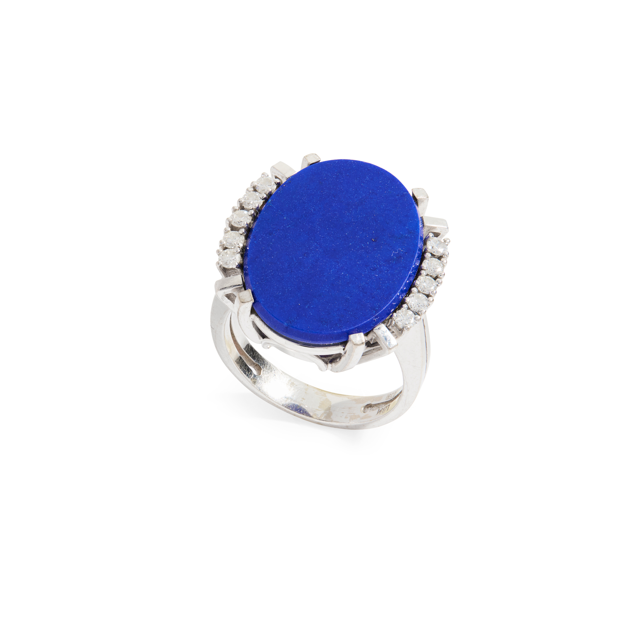 A lapis lazuli and diamond cocktail ring
