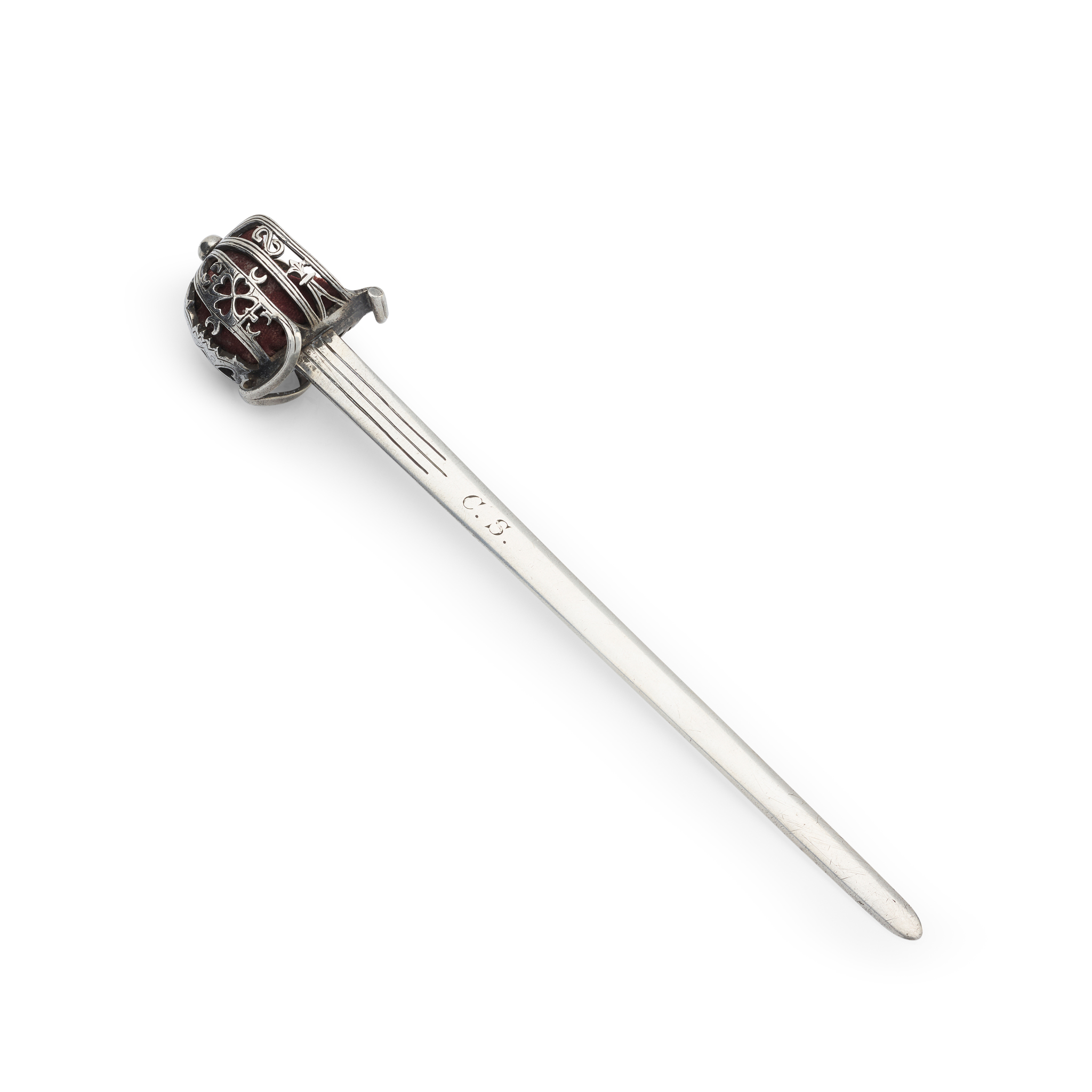 A VICTORIAN SCOTTISH BASKET HILTED SWORD LETTER OPENER