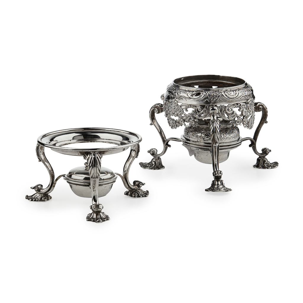 An 18th century spirit stand and burner