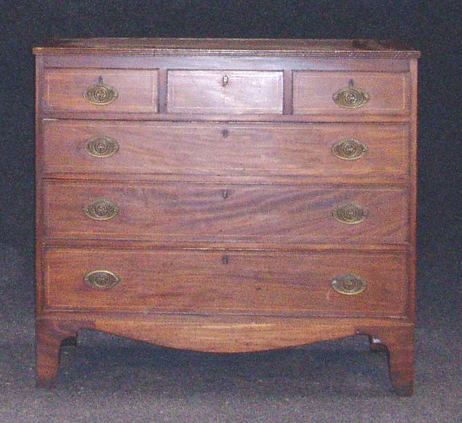 George III mahogany and line inlaid chest,