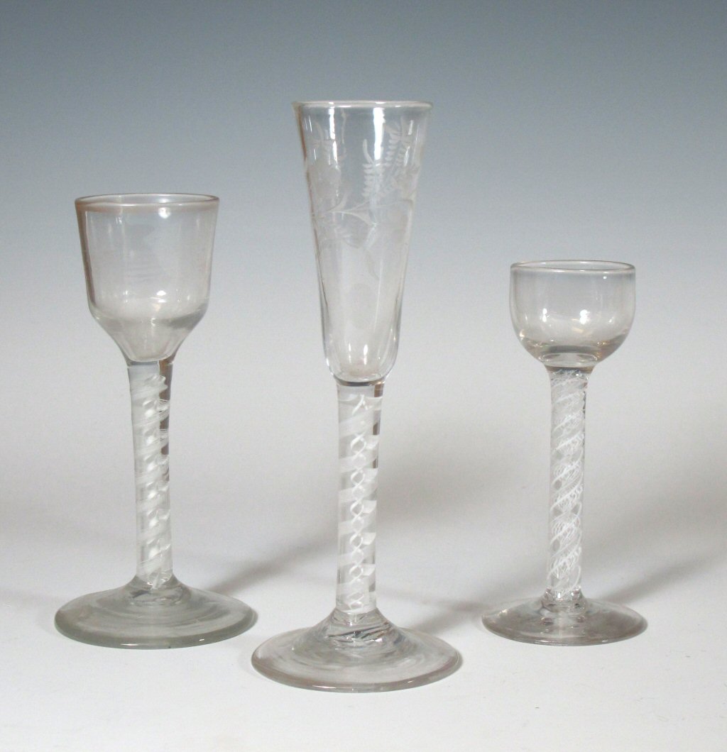 An 18th century air twist ale glass