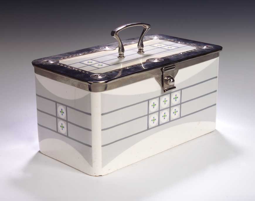 A WMF earthenware box and cover,