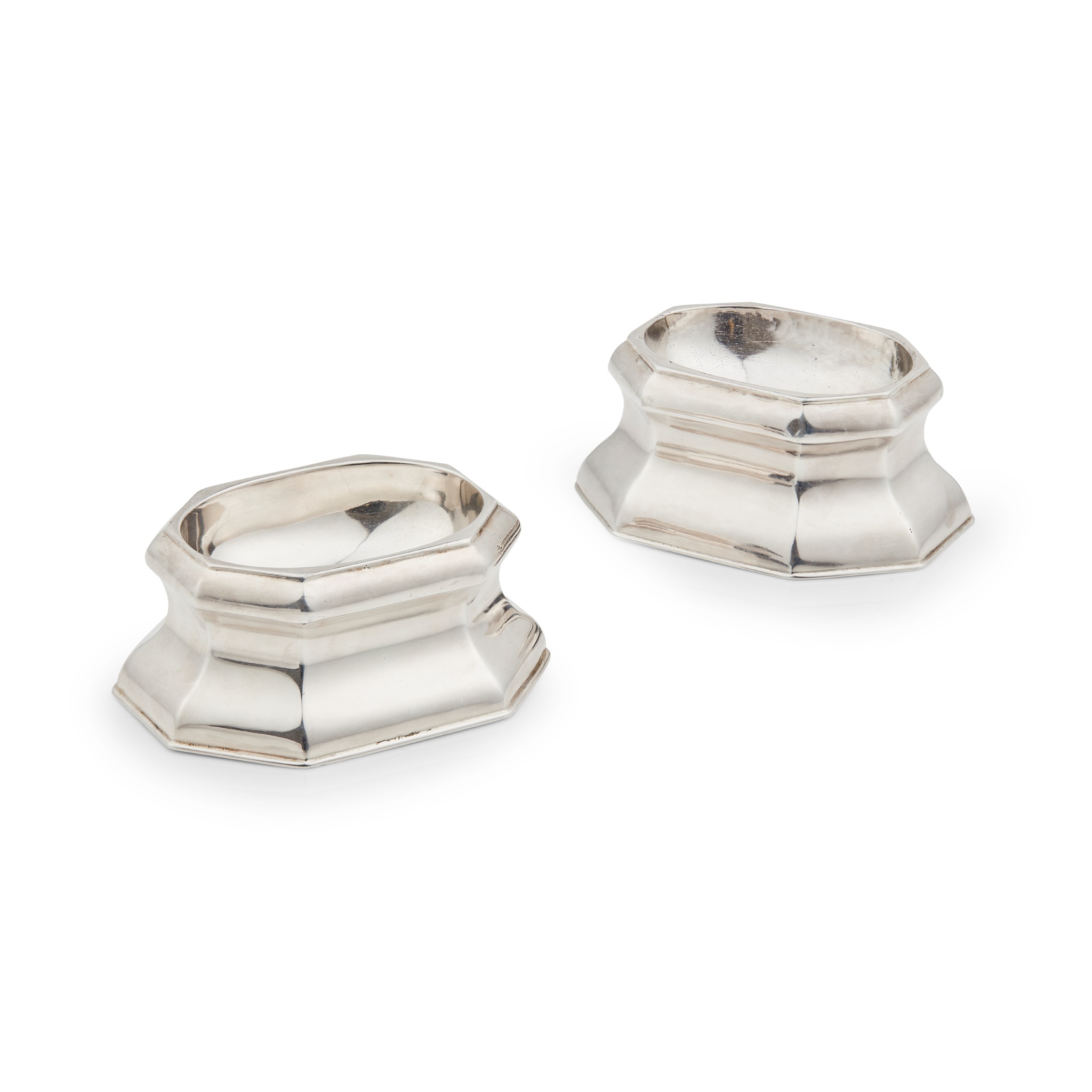 A pair of George II trencher salts