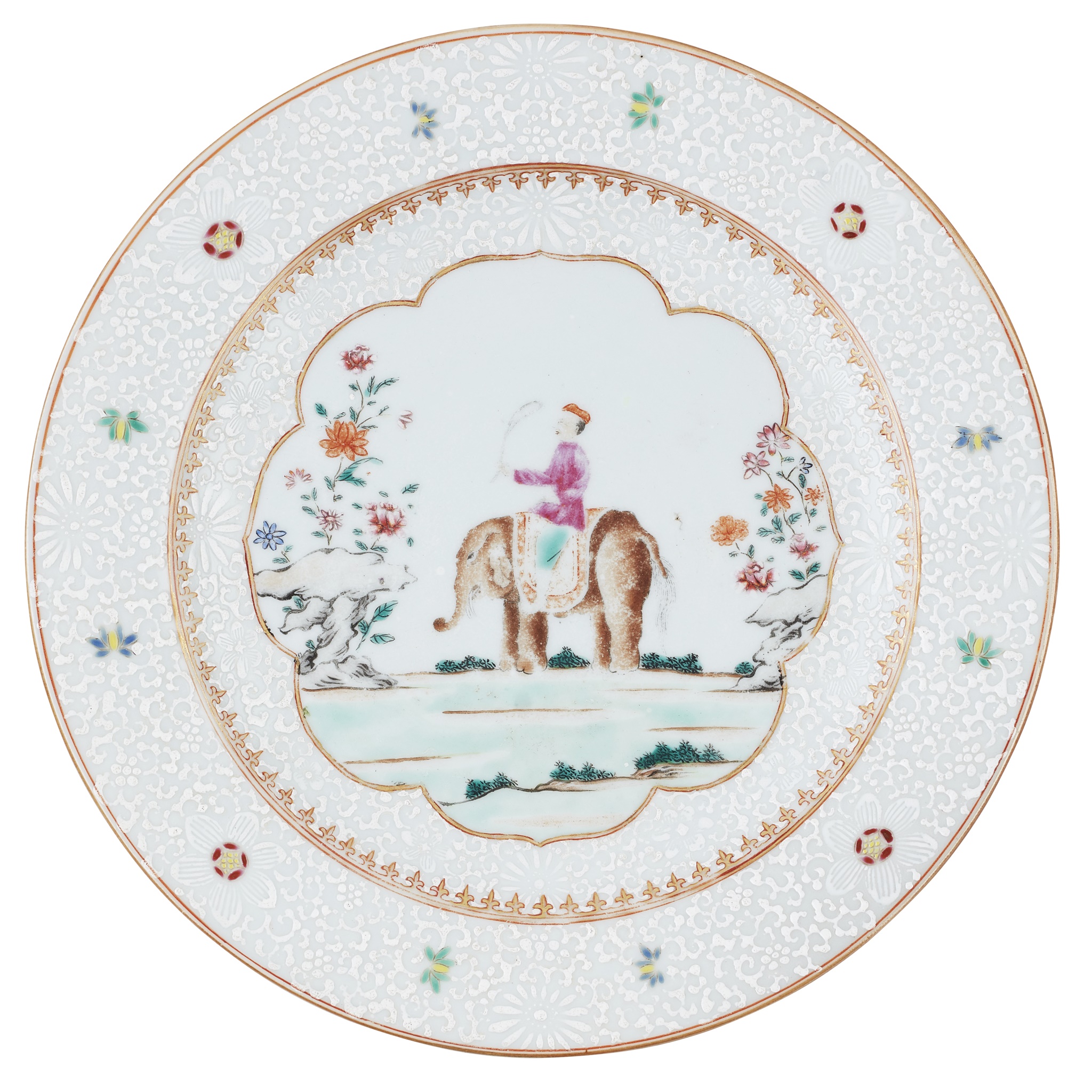 FAMILLE ROSE 'BIANCO-SOPRA-BIANCO' PLATE
