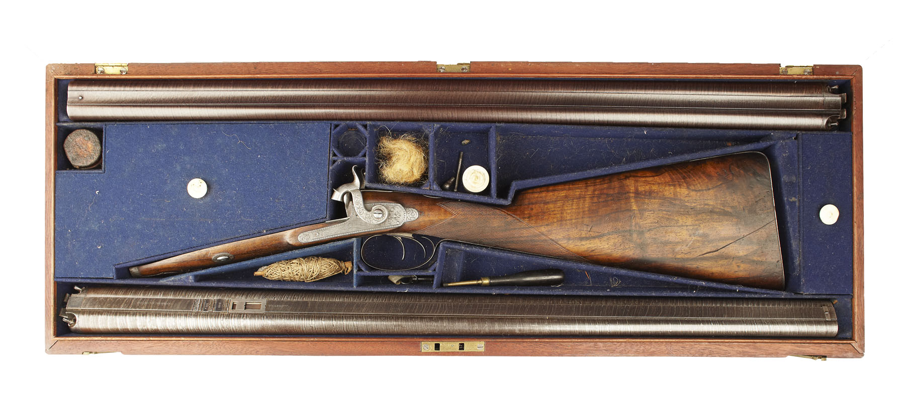 FINE SCOTTISH CASED PERCUSSION SPORTING GUN- RIFLE