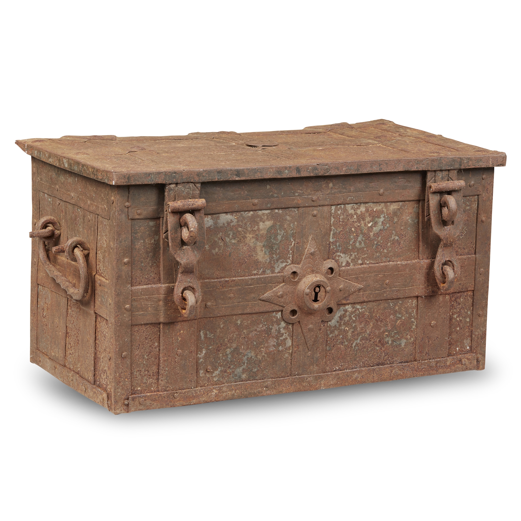 WROUGHT AND SHEET IRON ARMADA CHEST, PROBABLY NUREMBURG