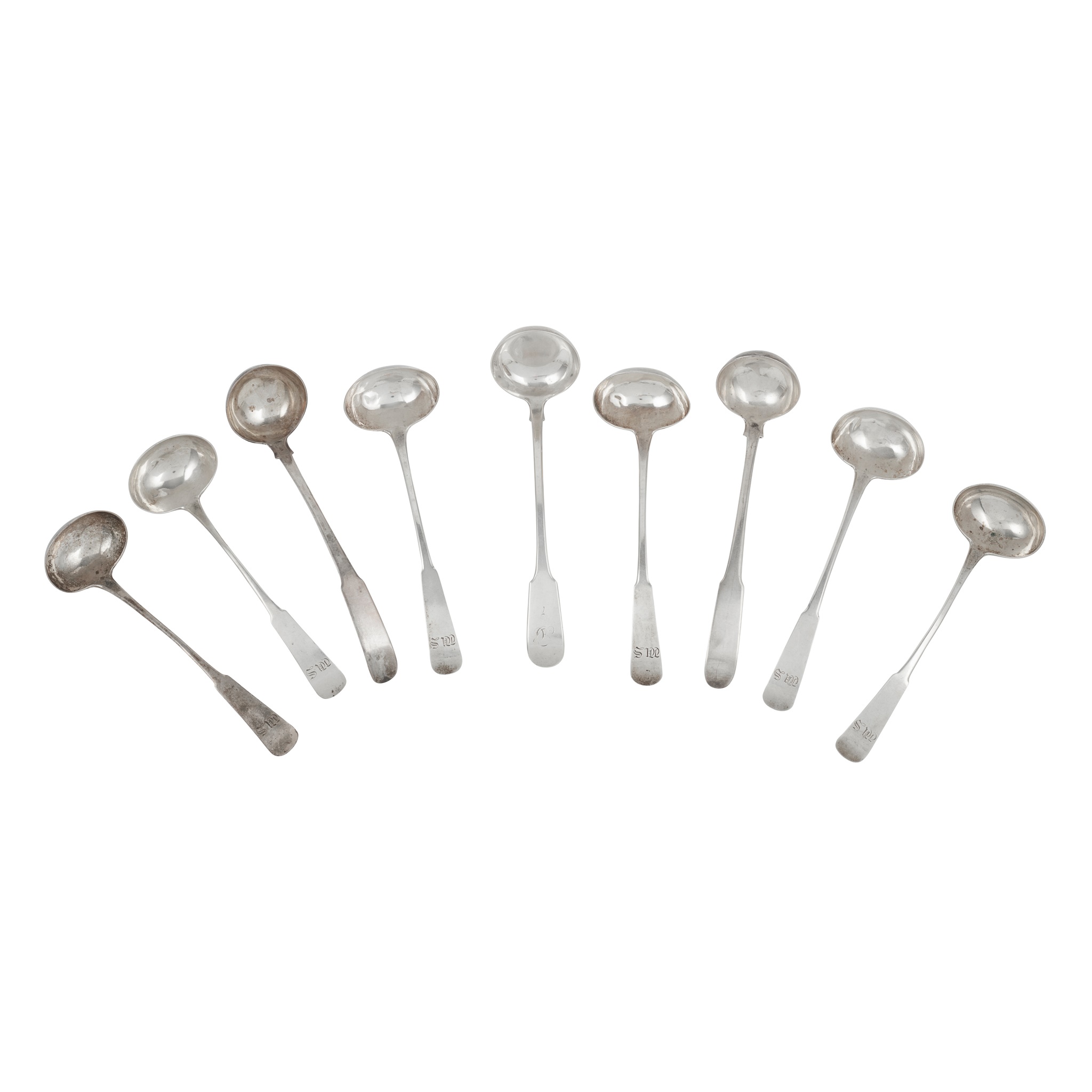 ABERDEEN - A SET OF SIX SCOTTISH PROVINCIAL TODDY LADLES