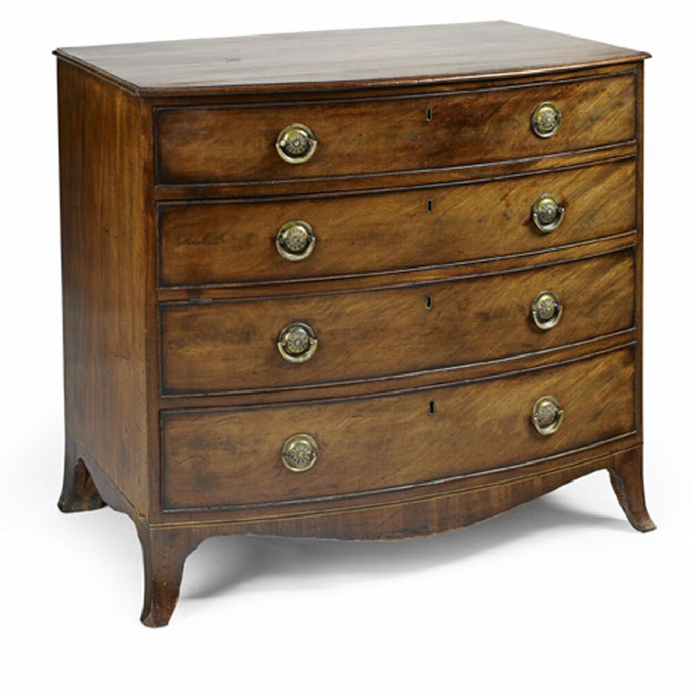 A Regency mahogany bowfront dressing chest
