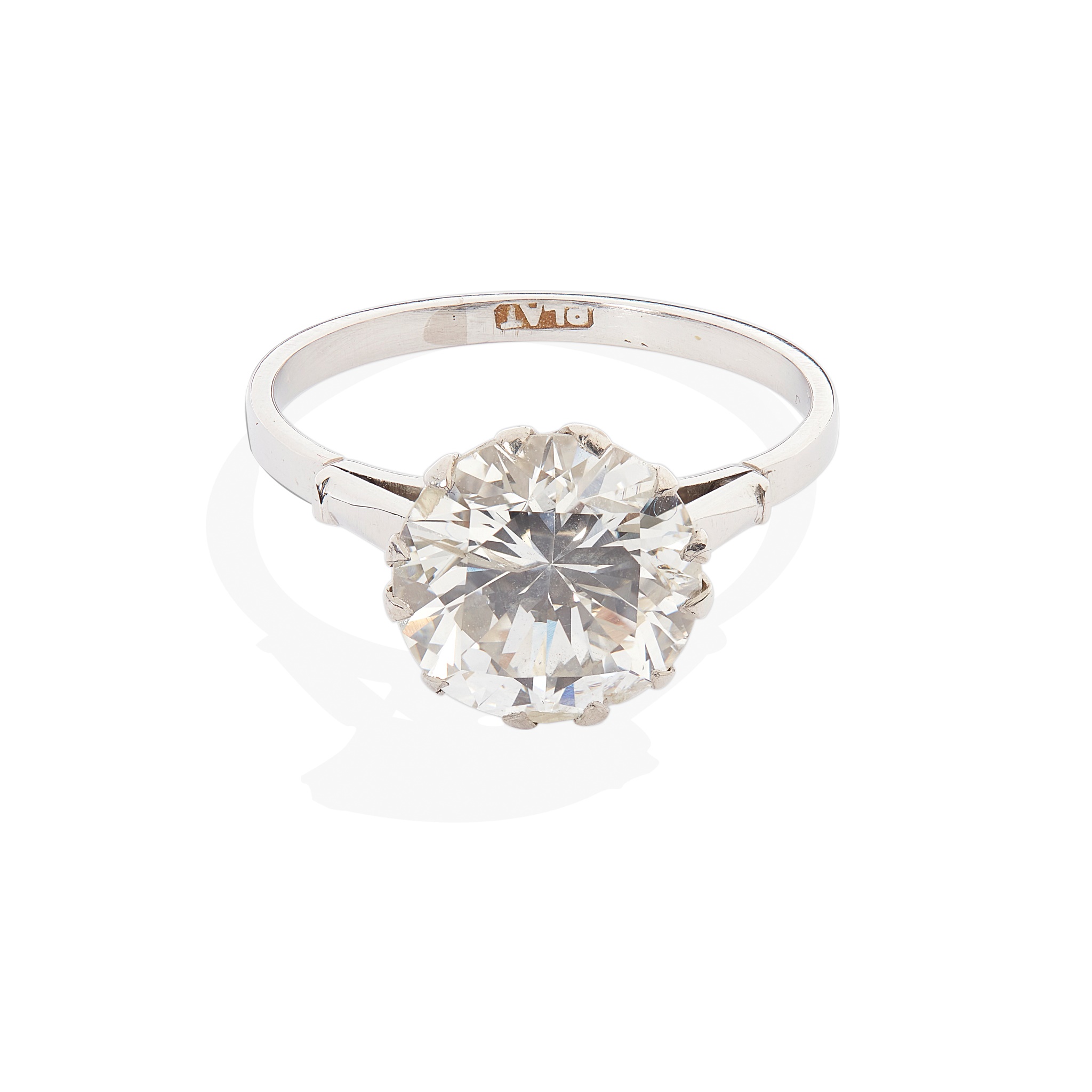 A single stone platinum diamond ring