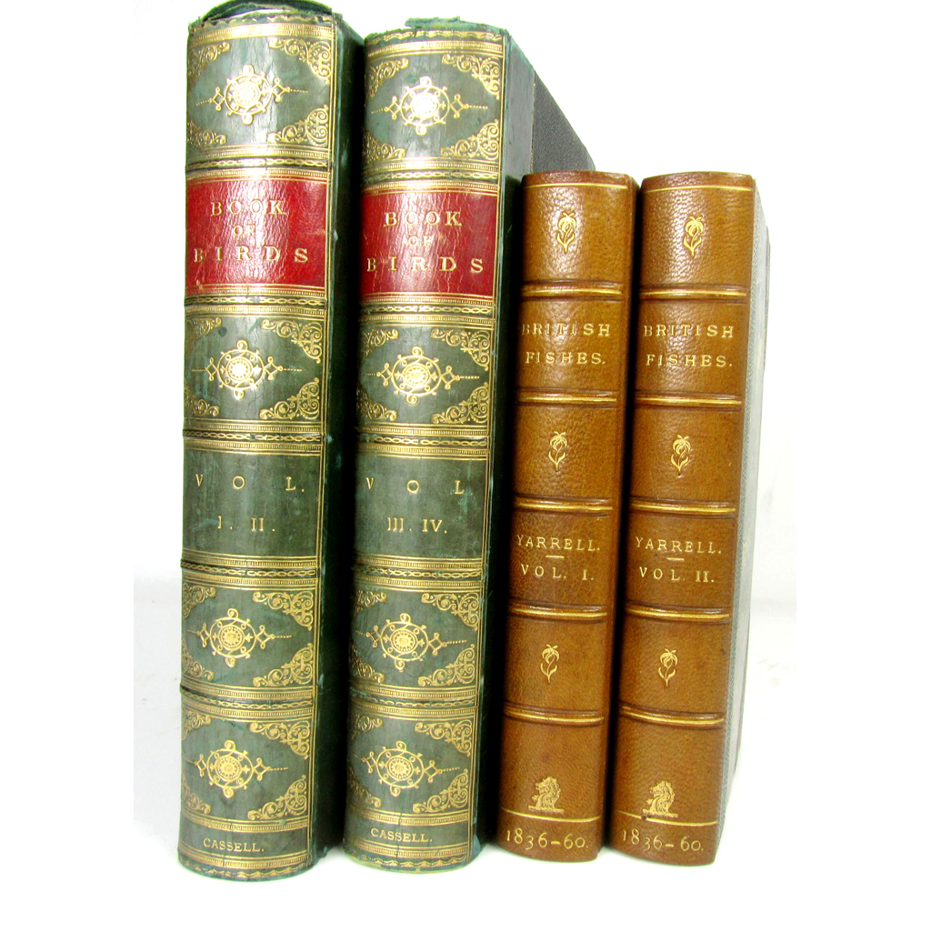 Ornithology and Angling, 4 volumes, comprising Brehm, Alfred