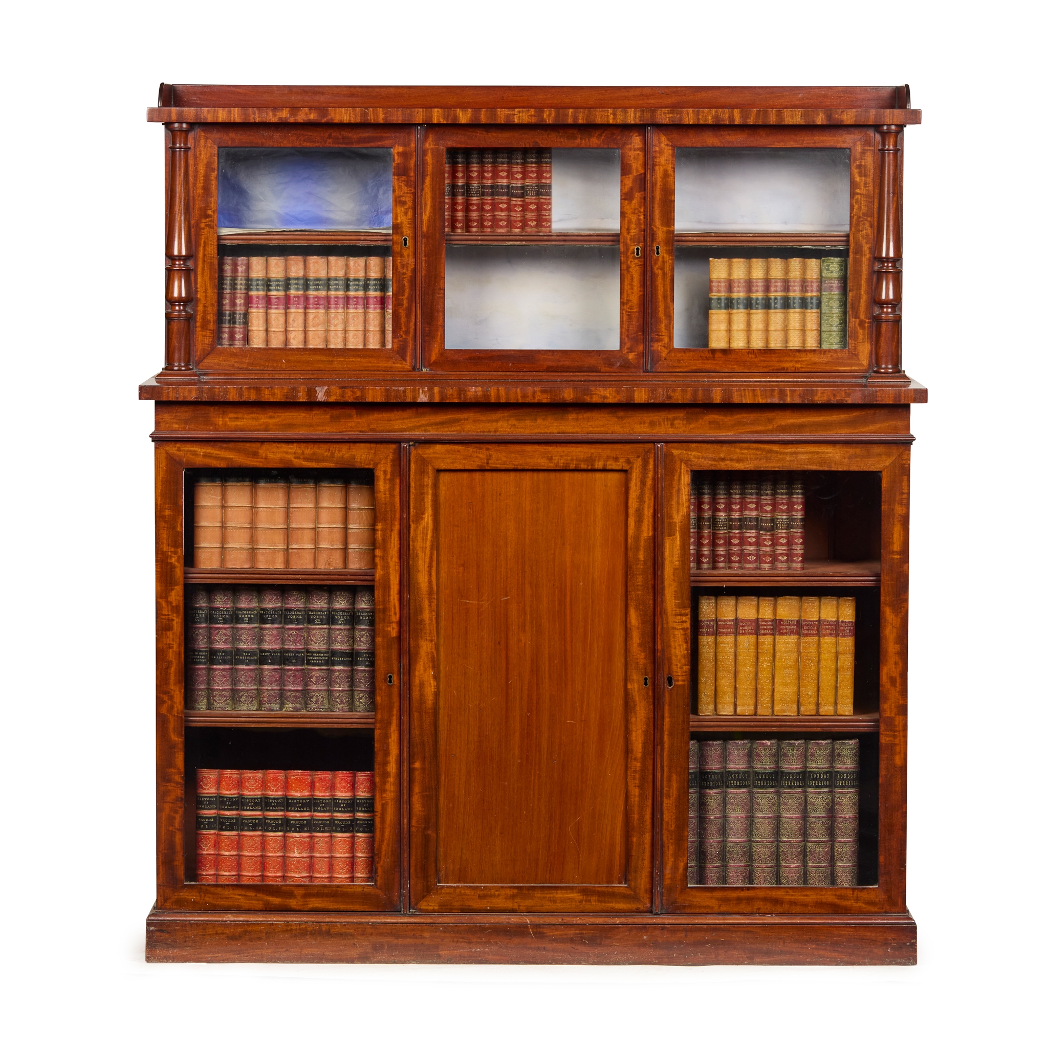 VICTORIAN MAHOGANY BOOKCASE CABINET, BY JOHN REID & SONS