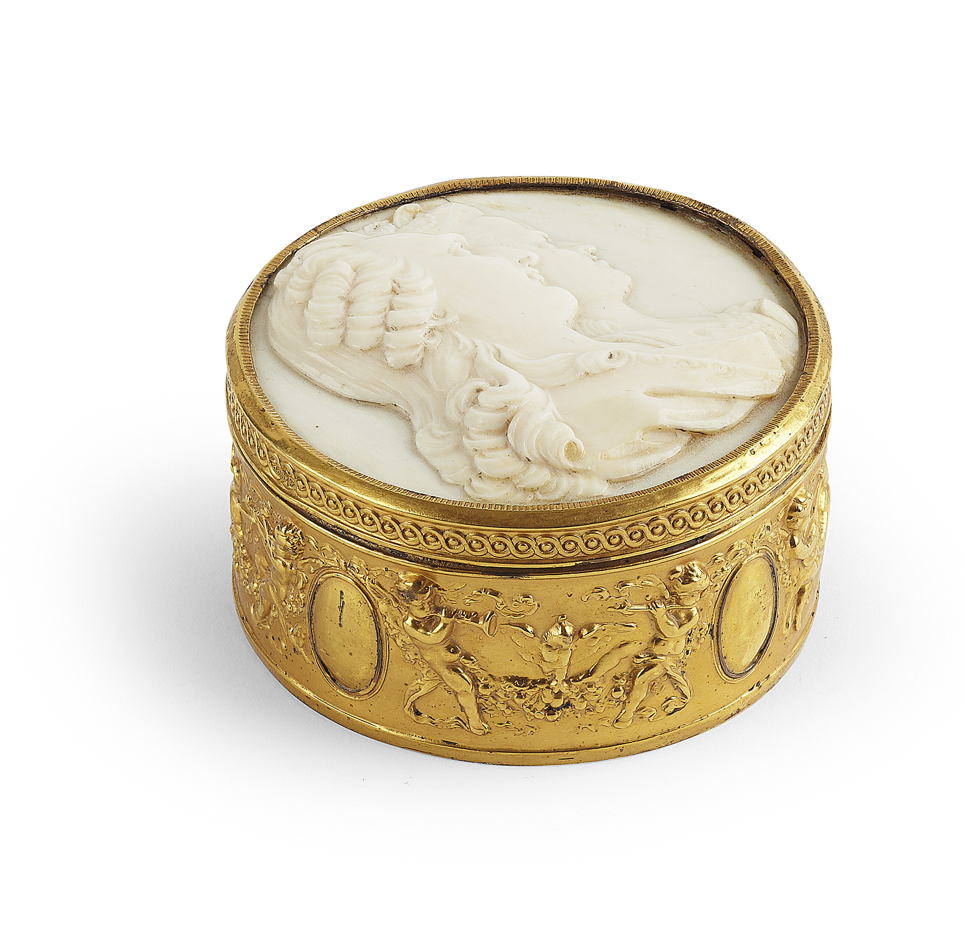 FRENCH SILVER GILT AND IVORY BOX