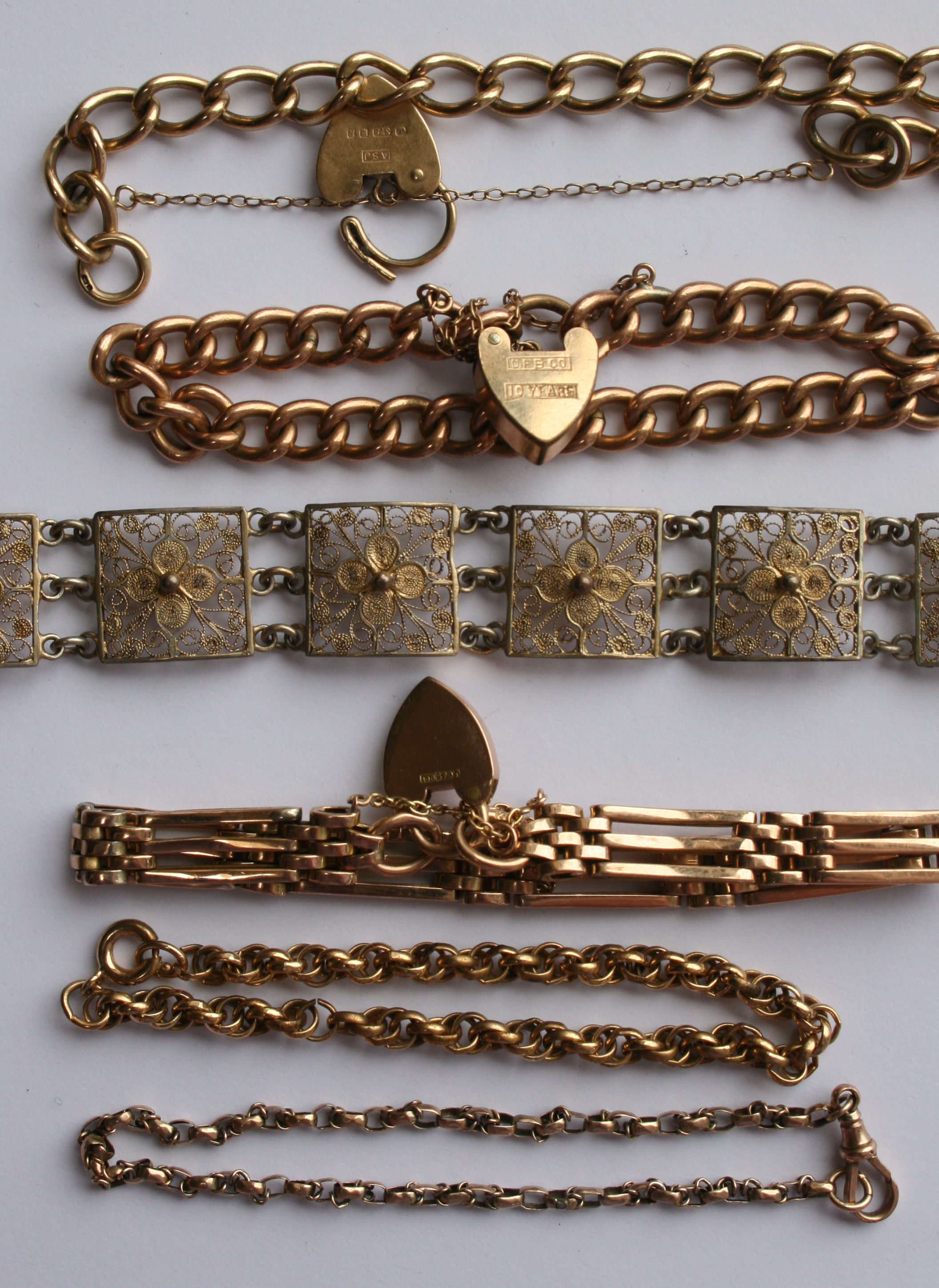 A group of five bracelets