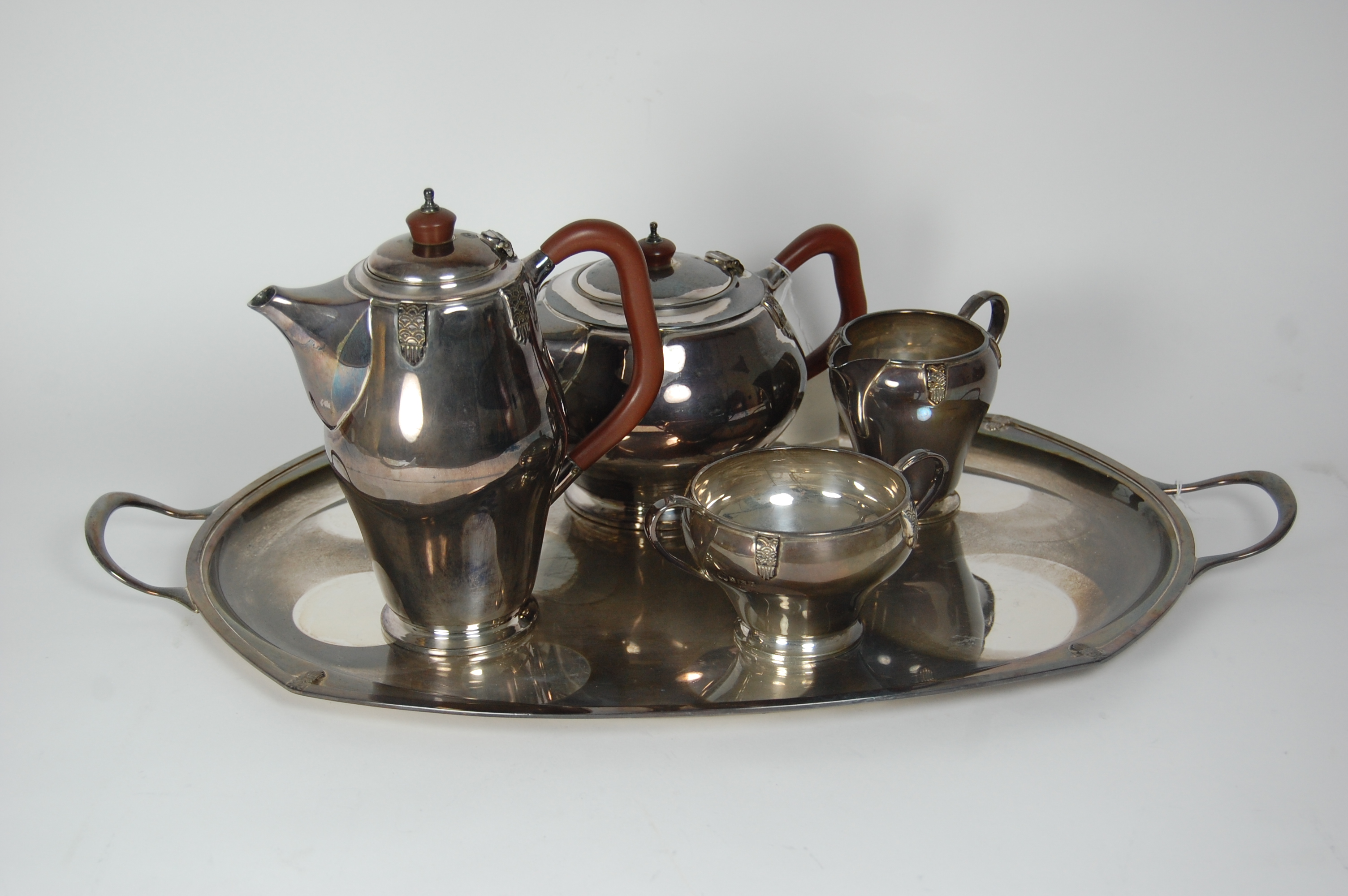 A five piece tea service