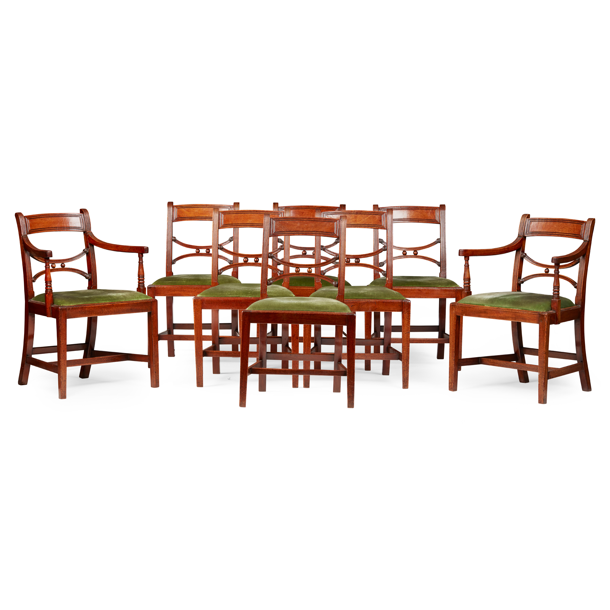 SET OF EIGHT REGENCY MAHOGANY DINING CHAIRS