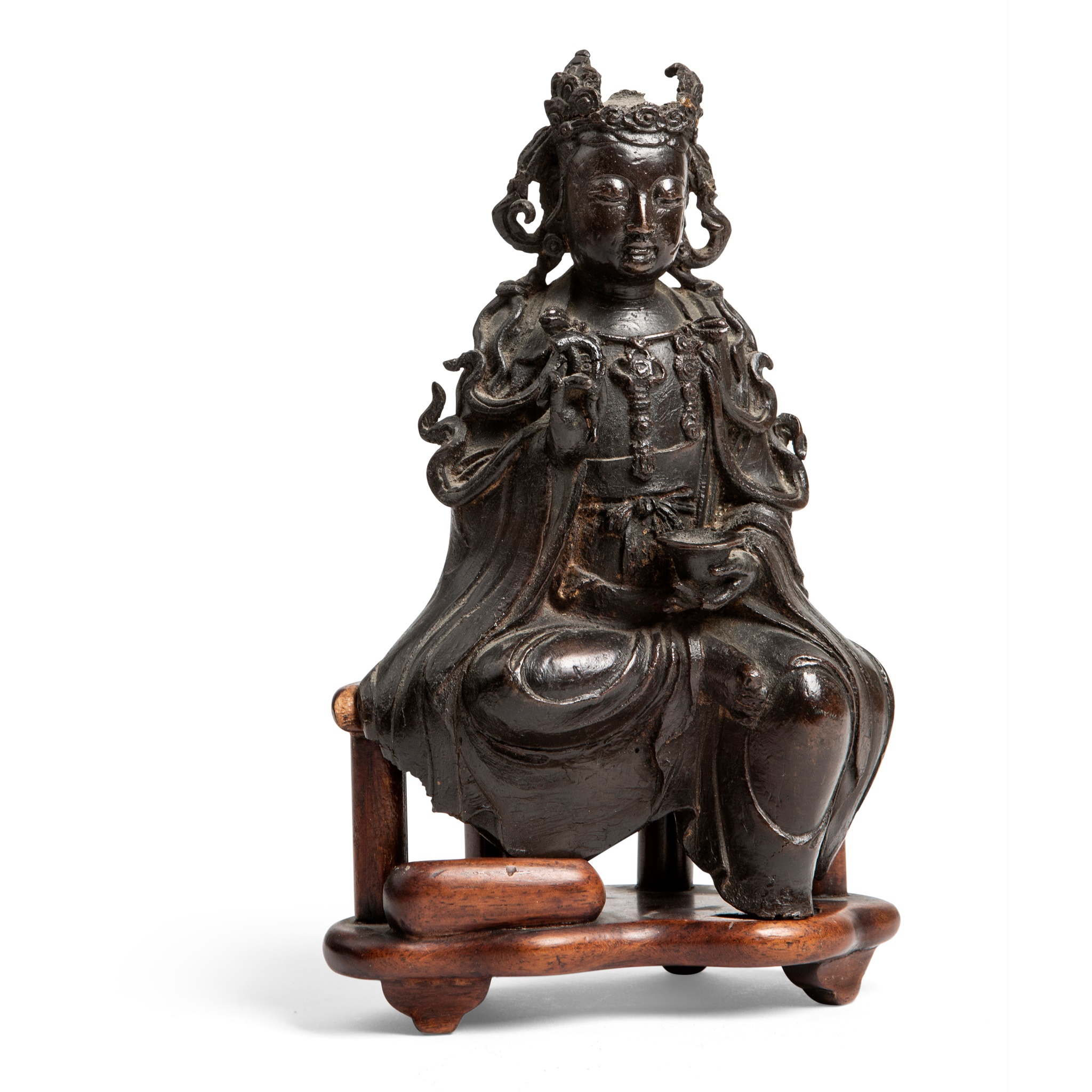 BRONZE FIGURE OF A SEATED AVALOKITESVARA