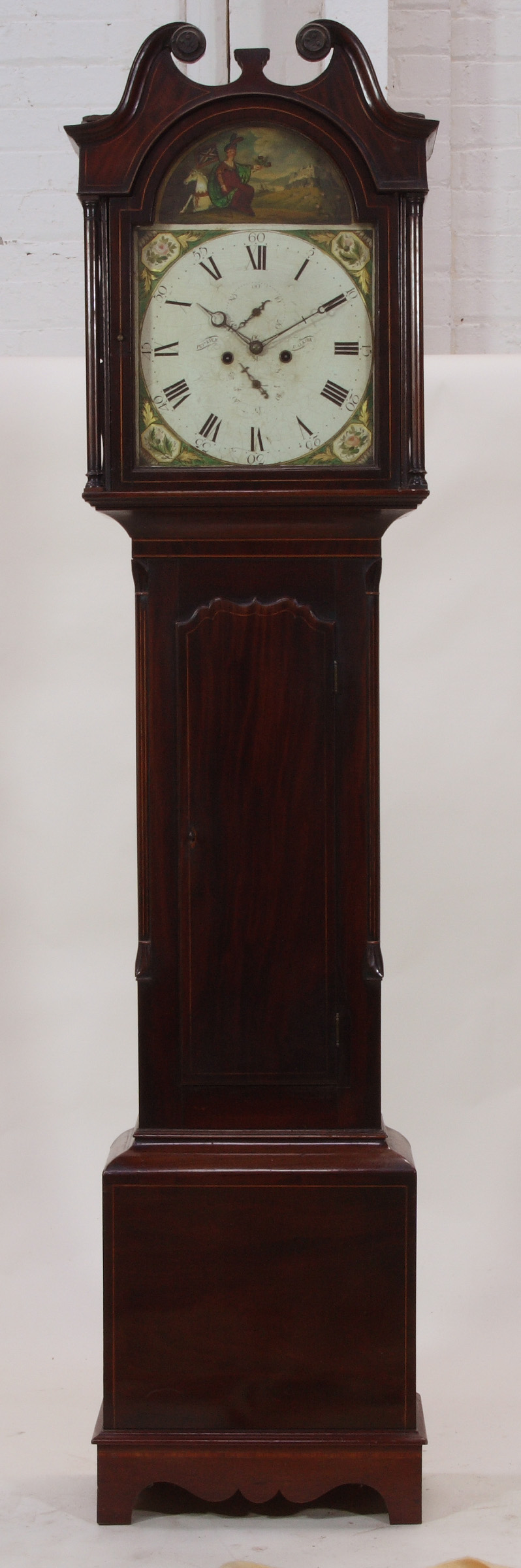 A George III mahogany and boxwood strung longcase clock By Peter Kerr, Falkirk