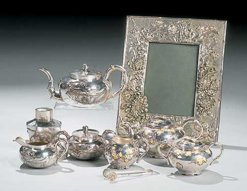 A Chinese silver tea service