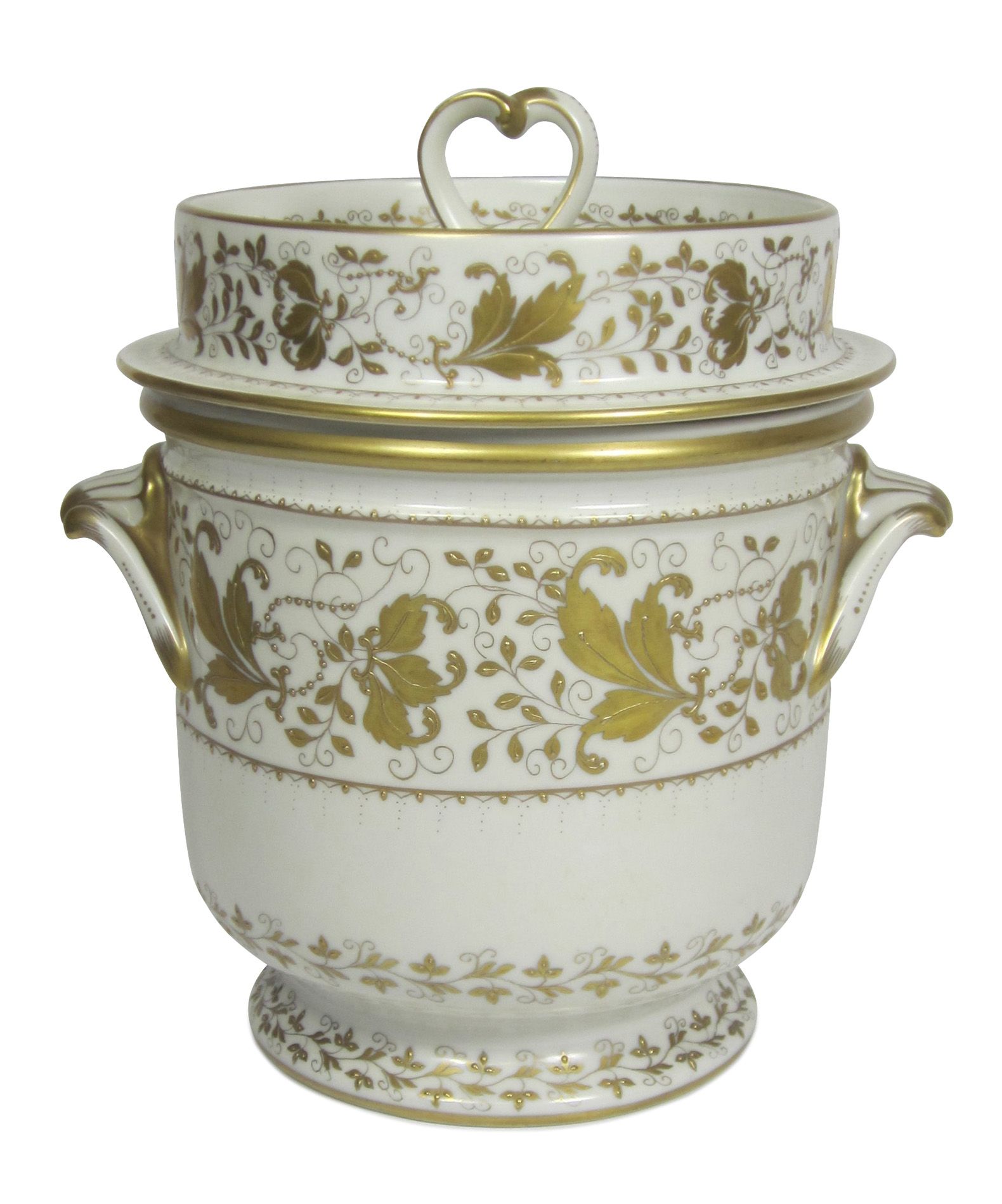 FRENCH PORCELAIN ICE BUCKET AND COVER