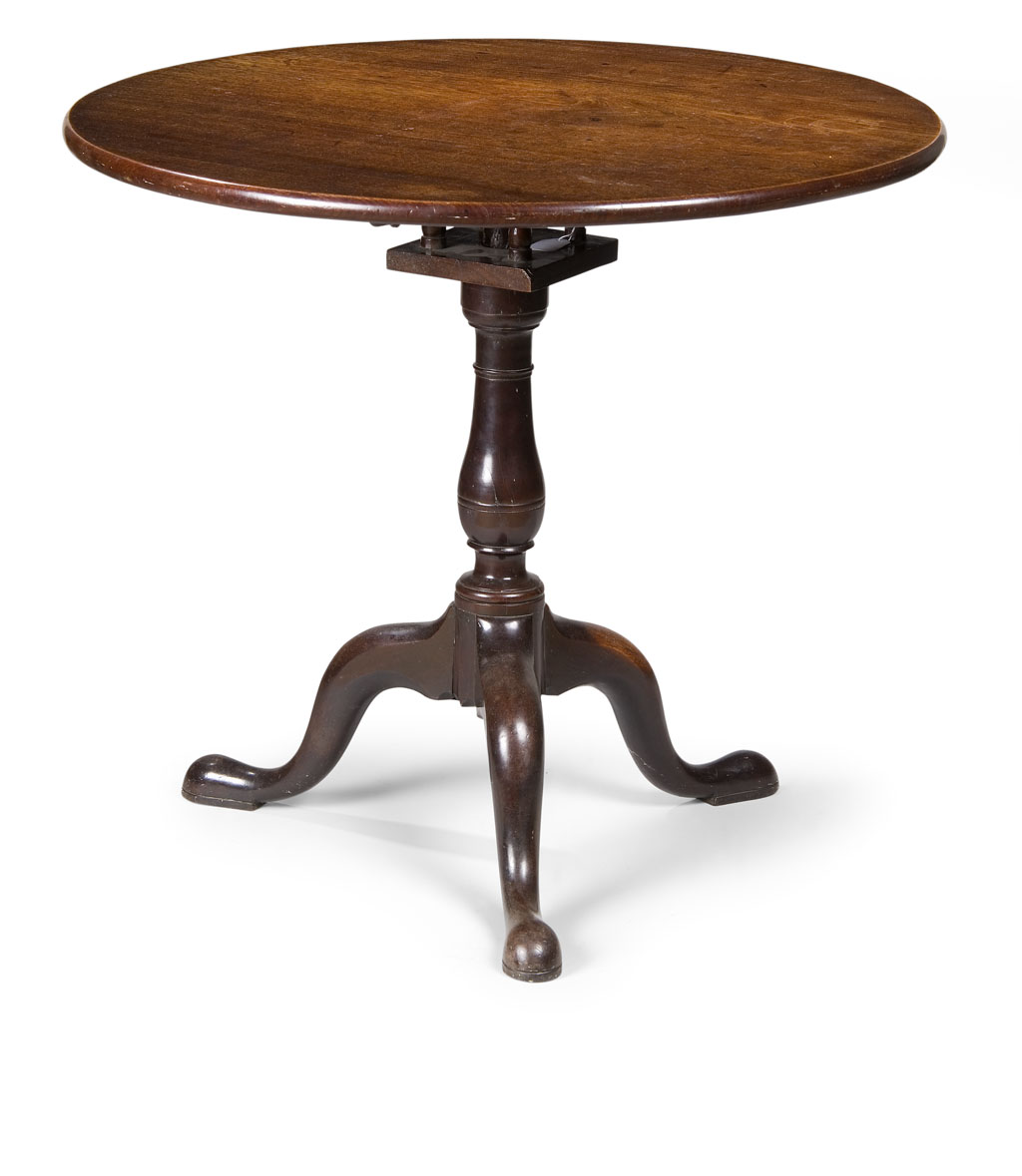A George III mahogany birdcage tripod table, circa 1760