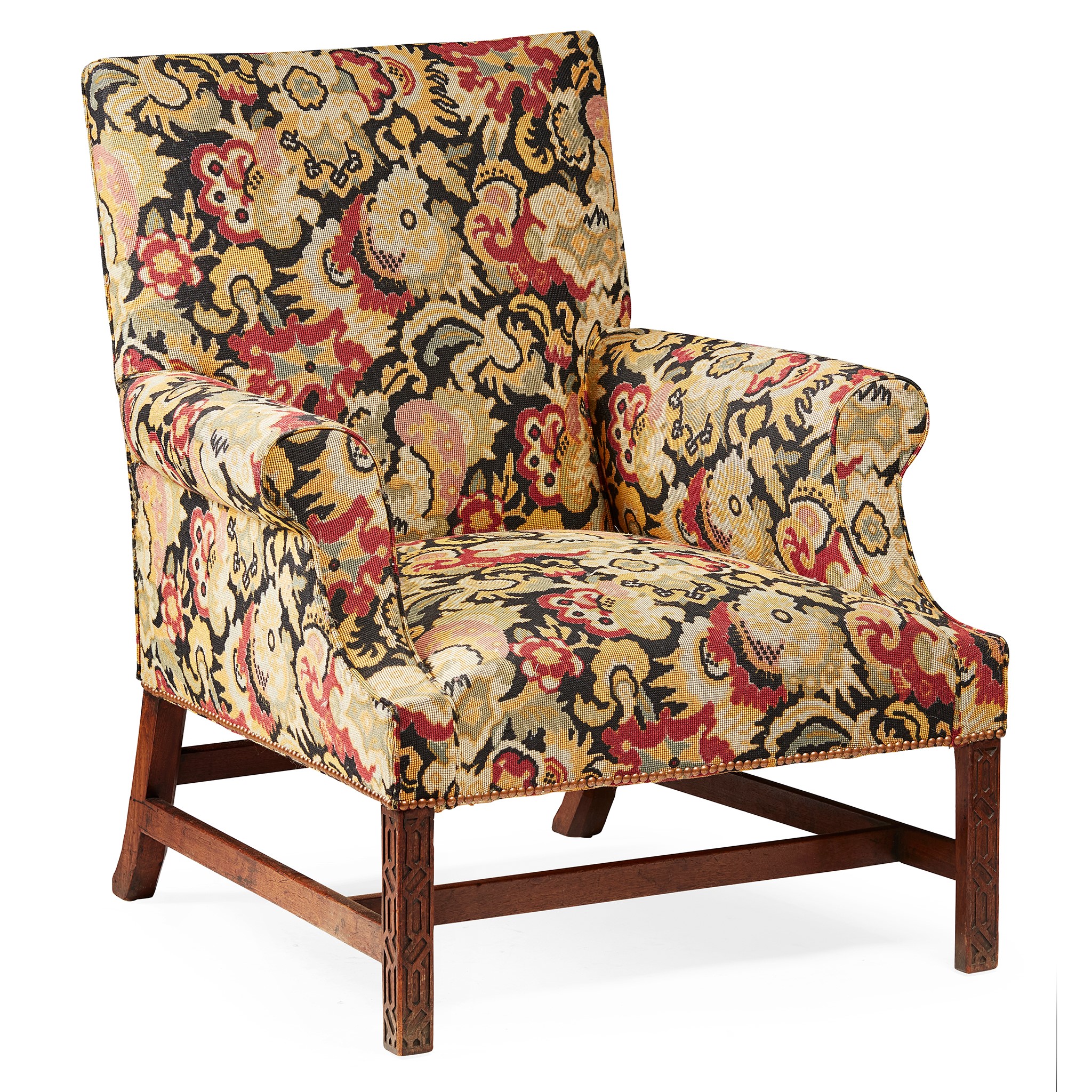 GEORGE III MAHOGANY 'GAINSBOROUGH' ARMCHAIR