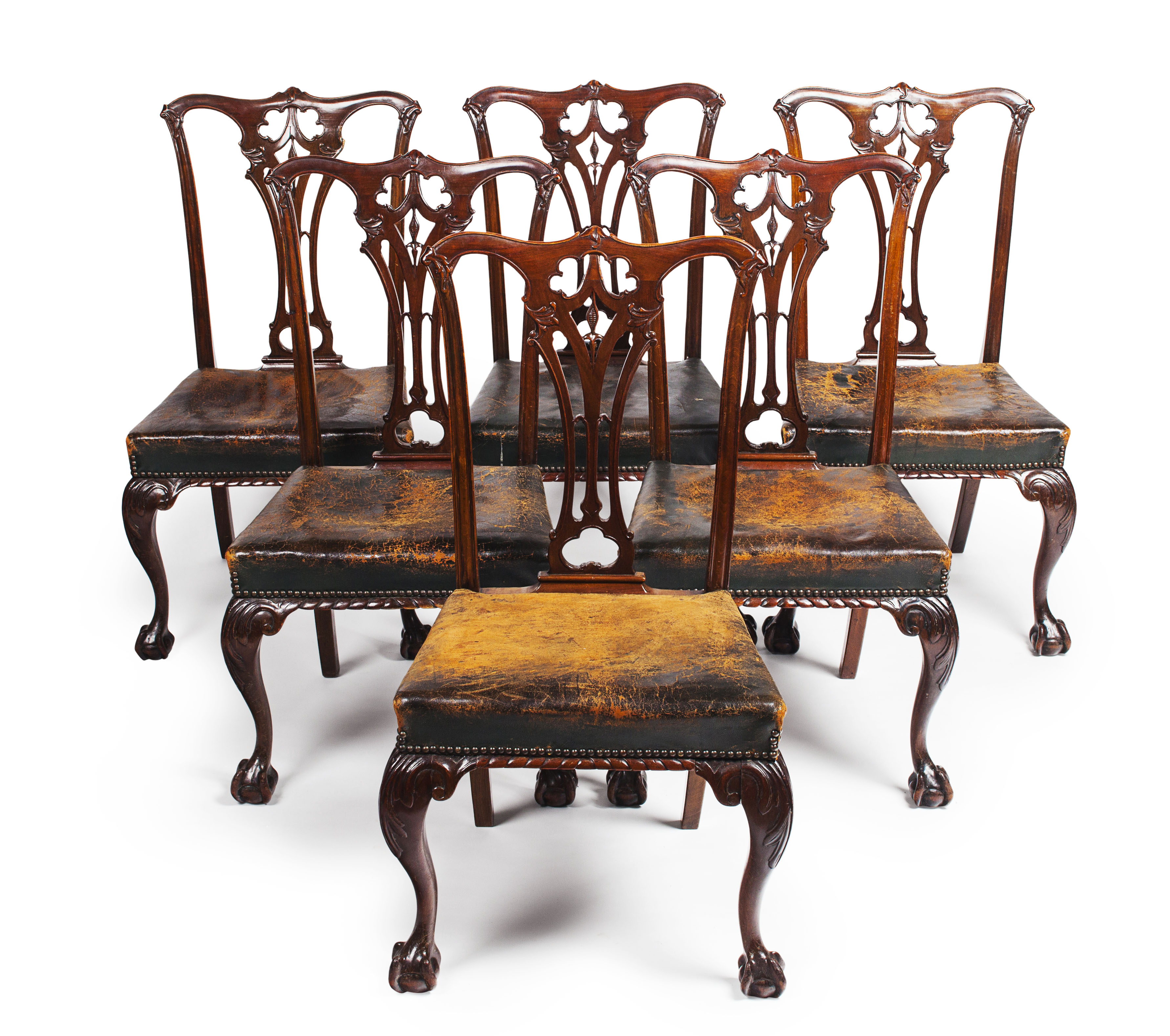 SET OF EIGHT GEORGE III STYLE MAHOGANY DINING CHAIRS
