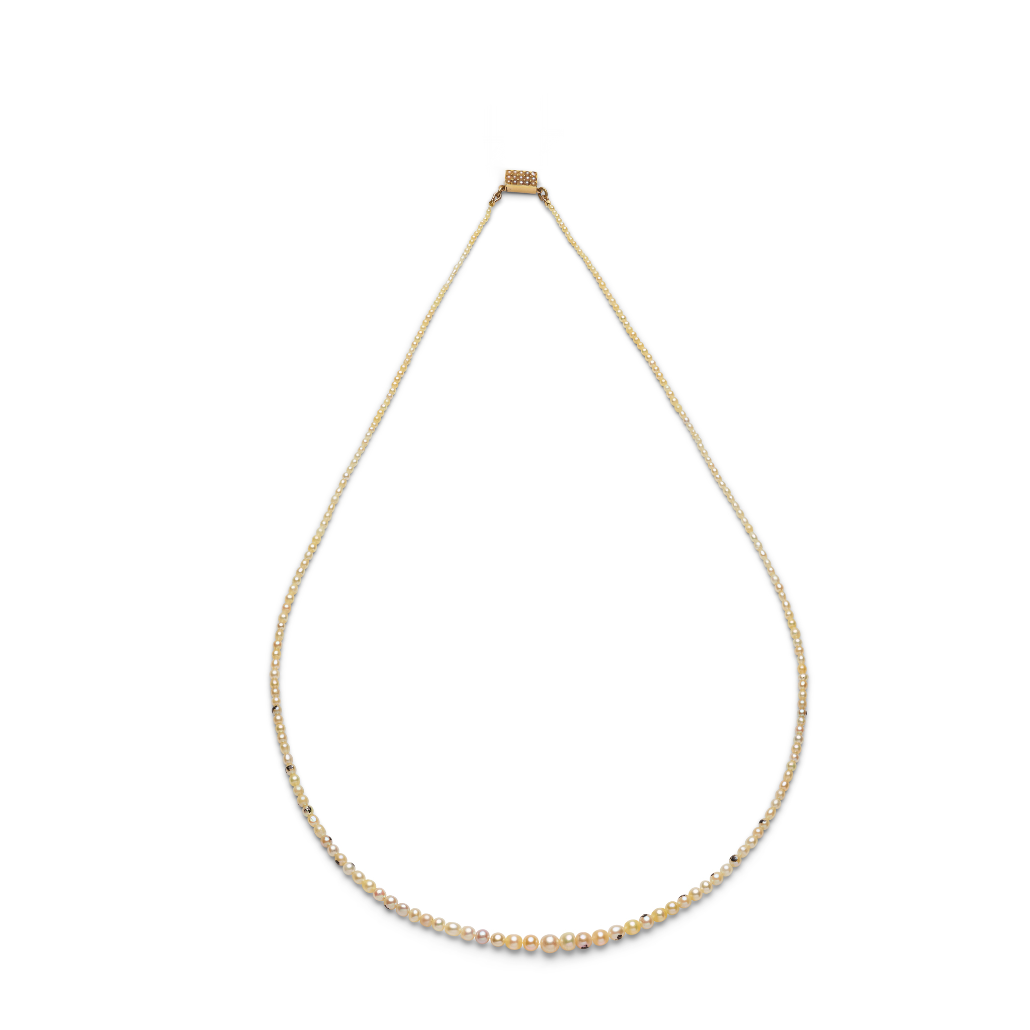 A natural saltwater and cultured pearl necklace