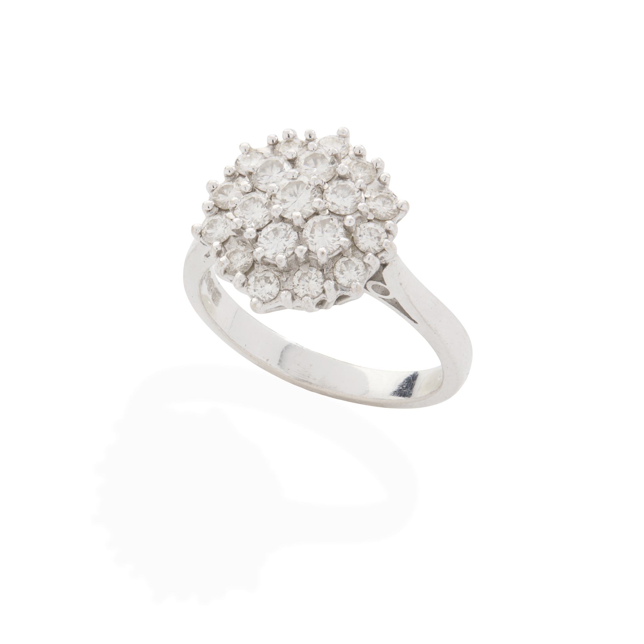 An 18ct gold diamond cluster ring