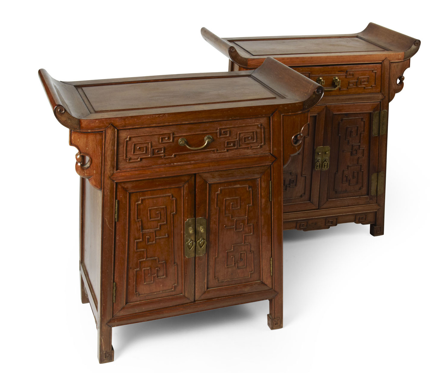PAIR OF CHINESE ROSEWOOD SIDE CABINETS
