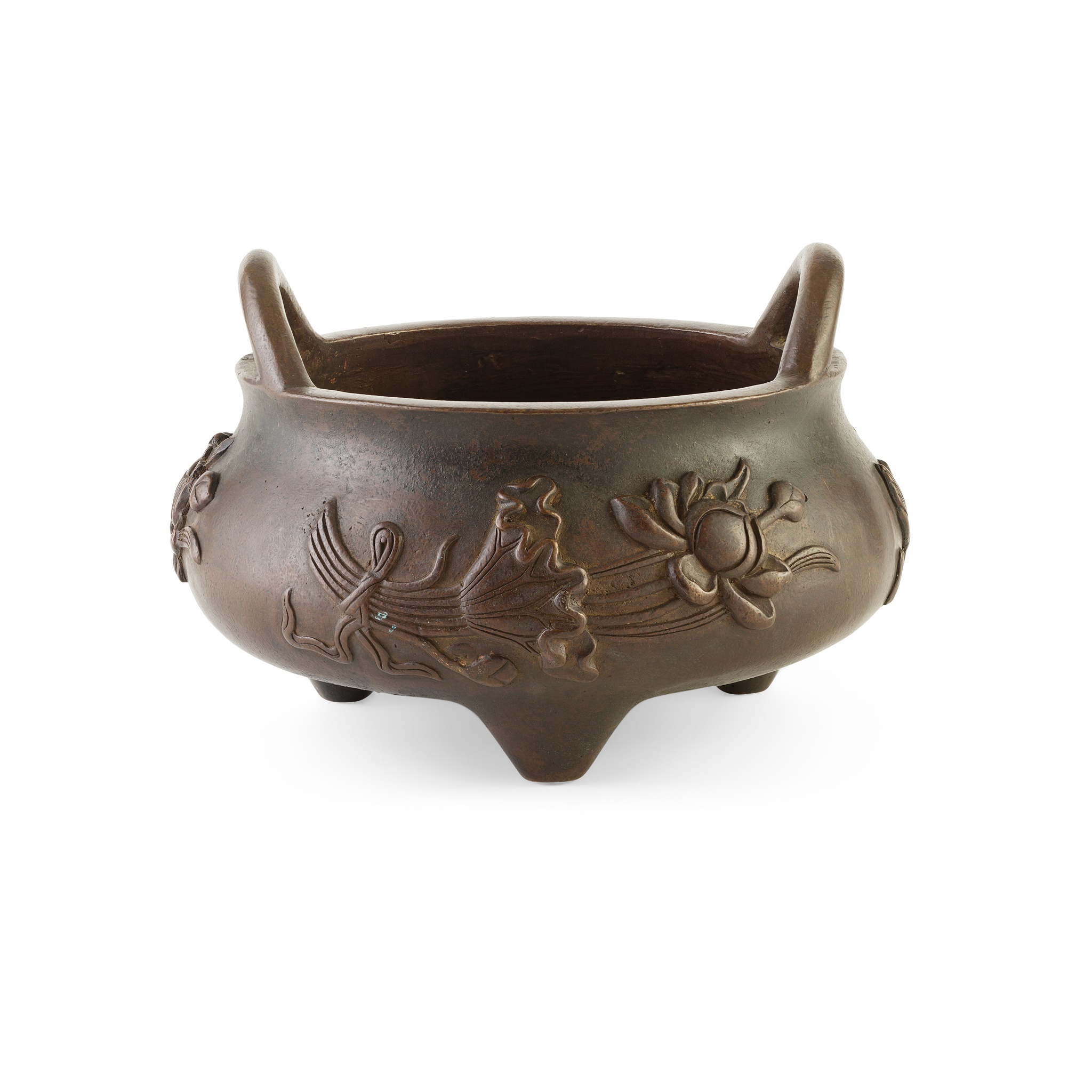 BRONZE 'LOTUS' TRIPOD CENSER
