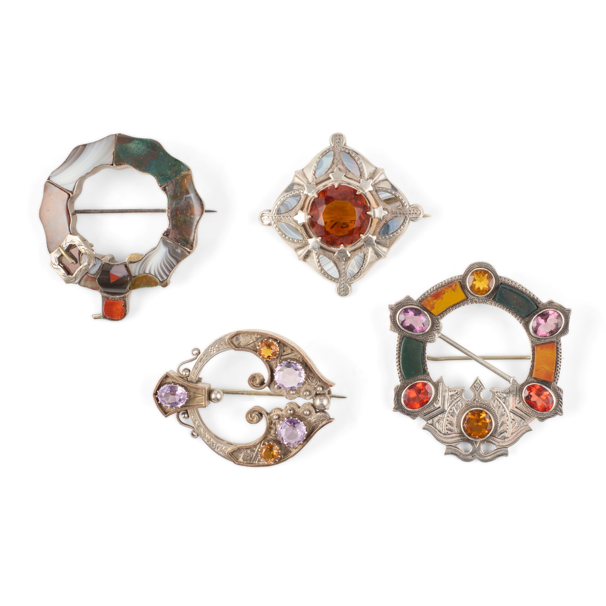 A collection of Scottish brooches