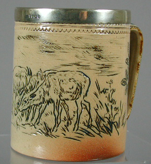 A Doulton Lambeth cylindrical tankard