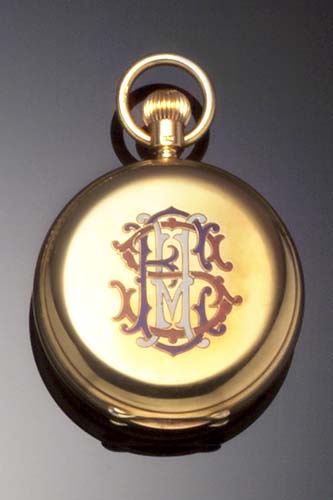 VICTOR KULLBERG - A late Victorian 18ct gold hunter cased pocket watch,