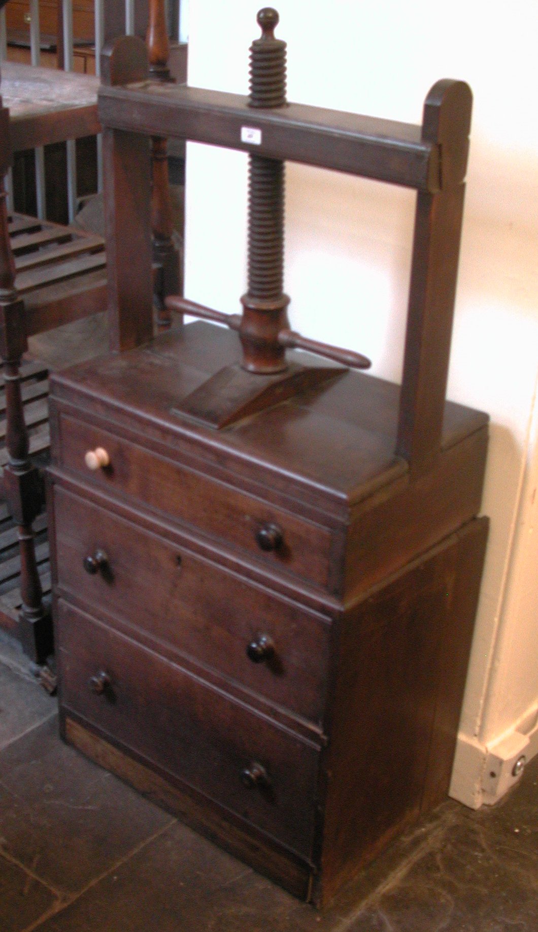 A 19th century bookbinders press,