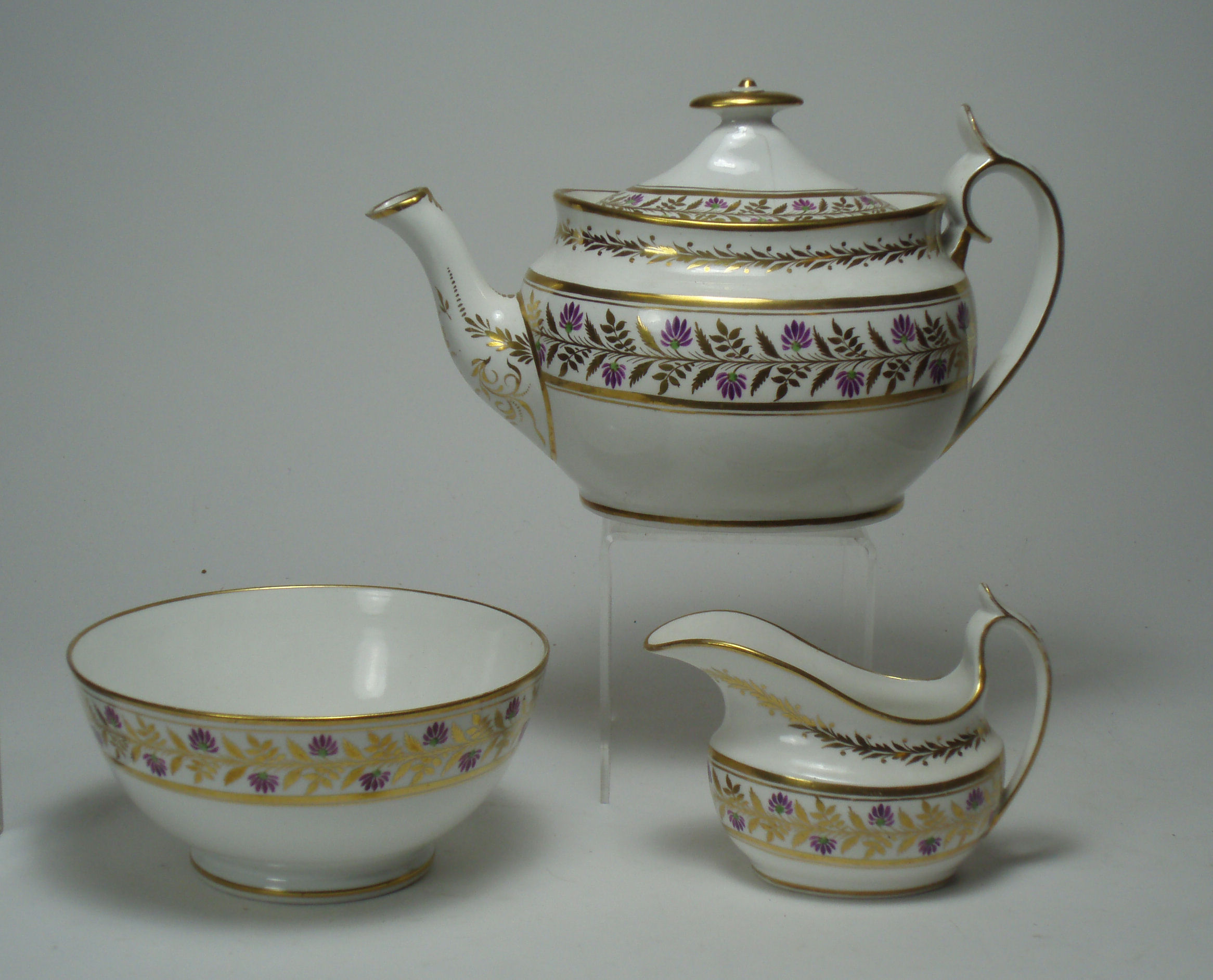 An early 19th century Spode porcelain part tea service