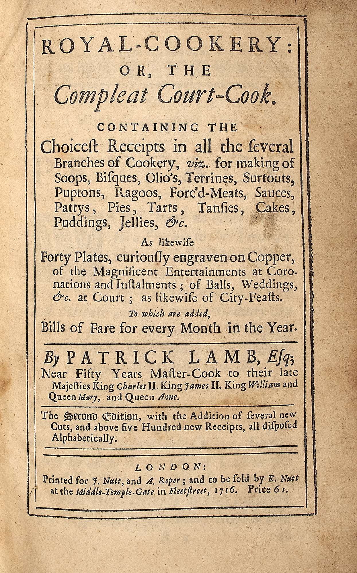 Cookery -- Lamb, Patrick