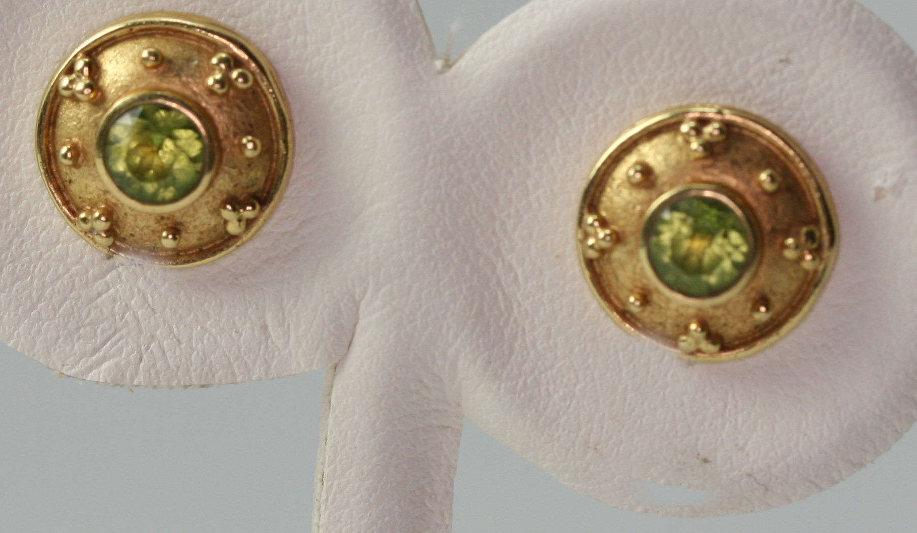 THEO FENNELL - two pairs of 18ct gold mounted gem set earrings