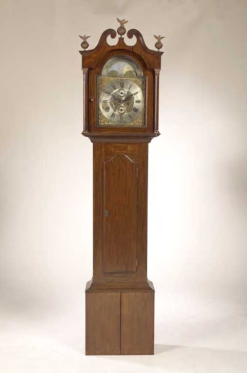 J. Strachan, Forfar A 19th century stained oak 8-day longcase clock,