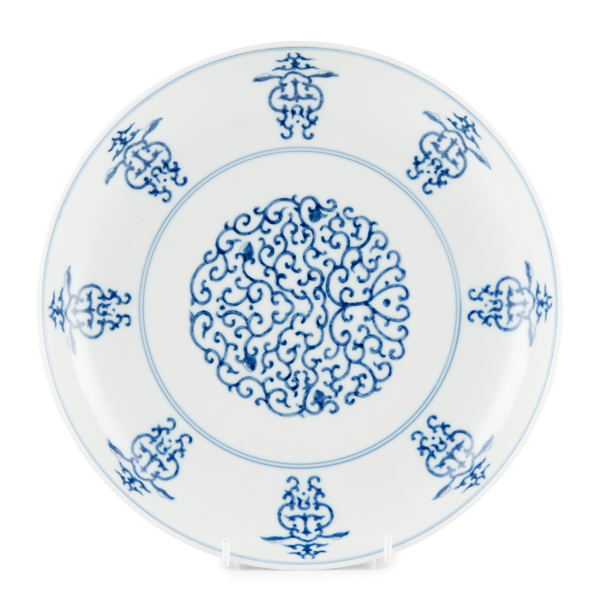 BLUE AND WHITE 'LONGEVITY' PLATE