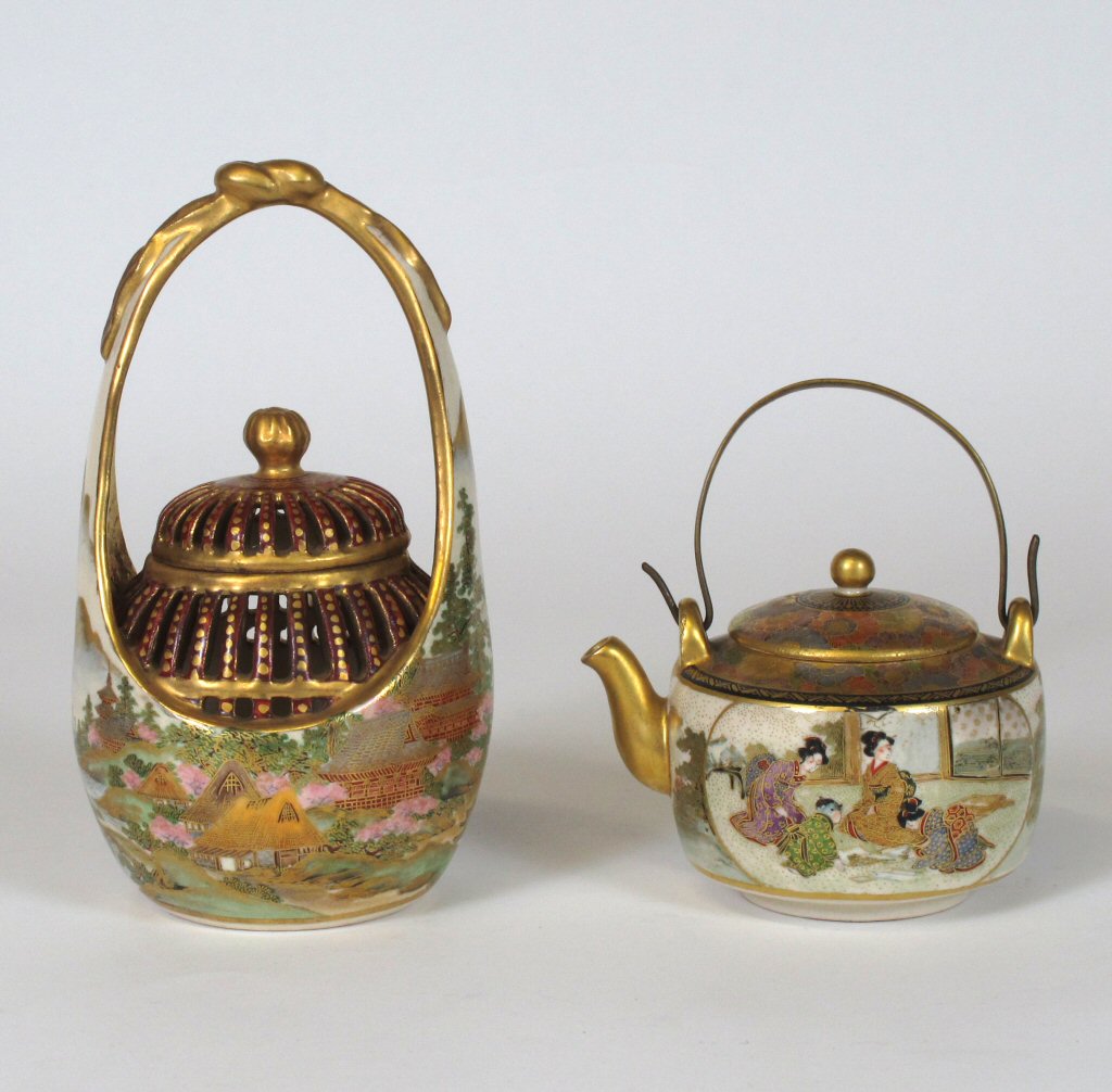 TWO JAPANESE SATSUMA WARES