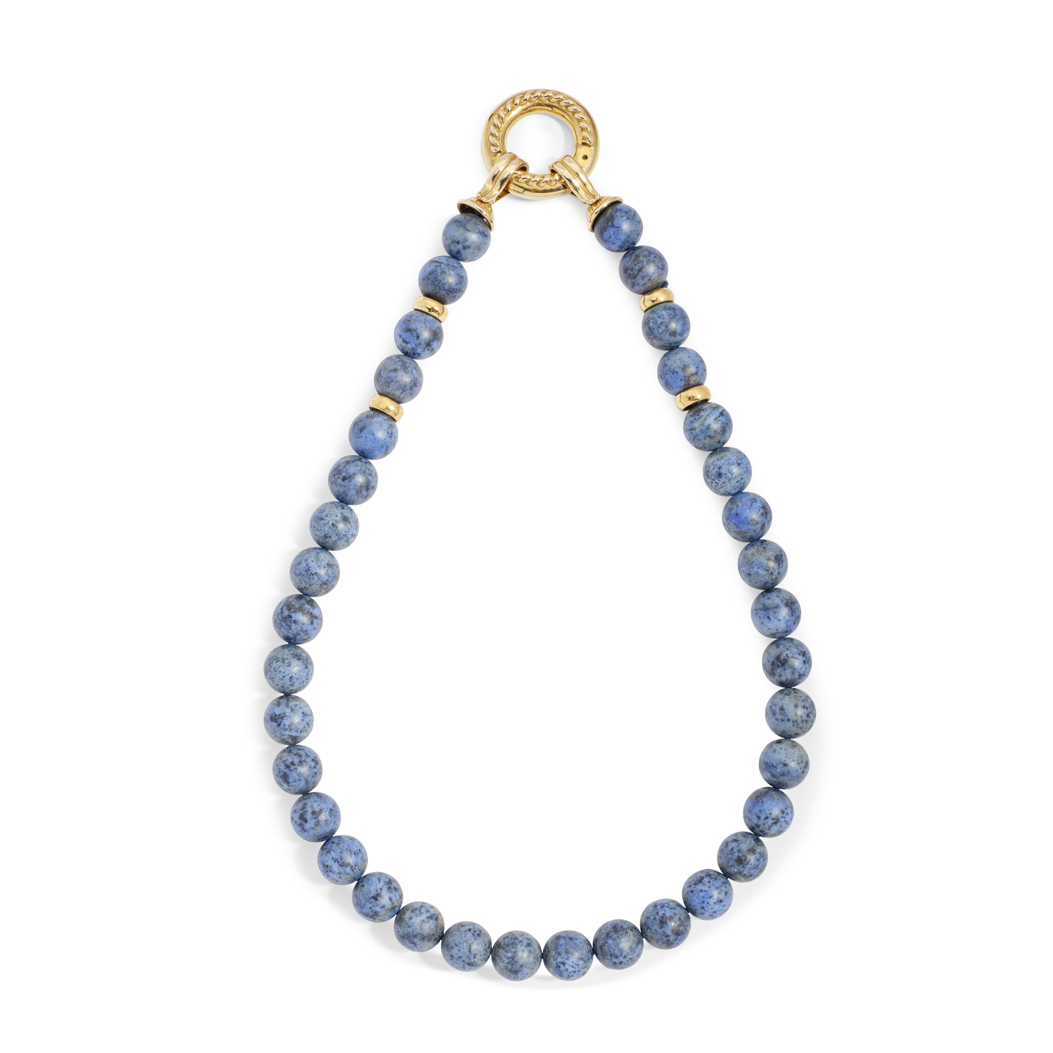 A 9ct gold Lapis Lazuli beaded necklace